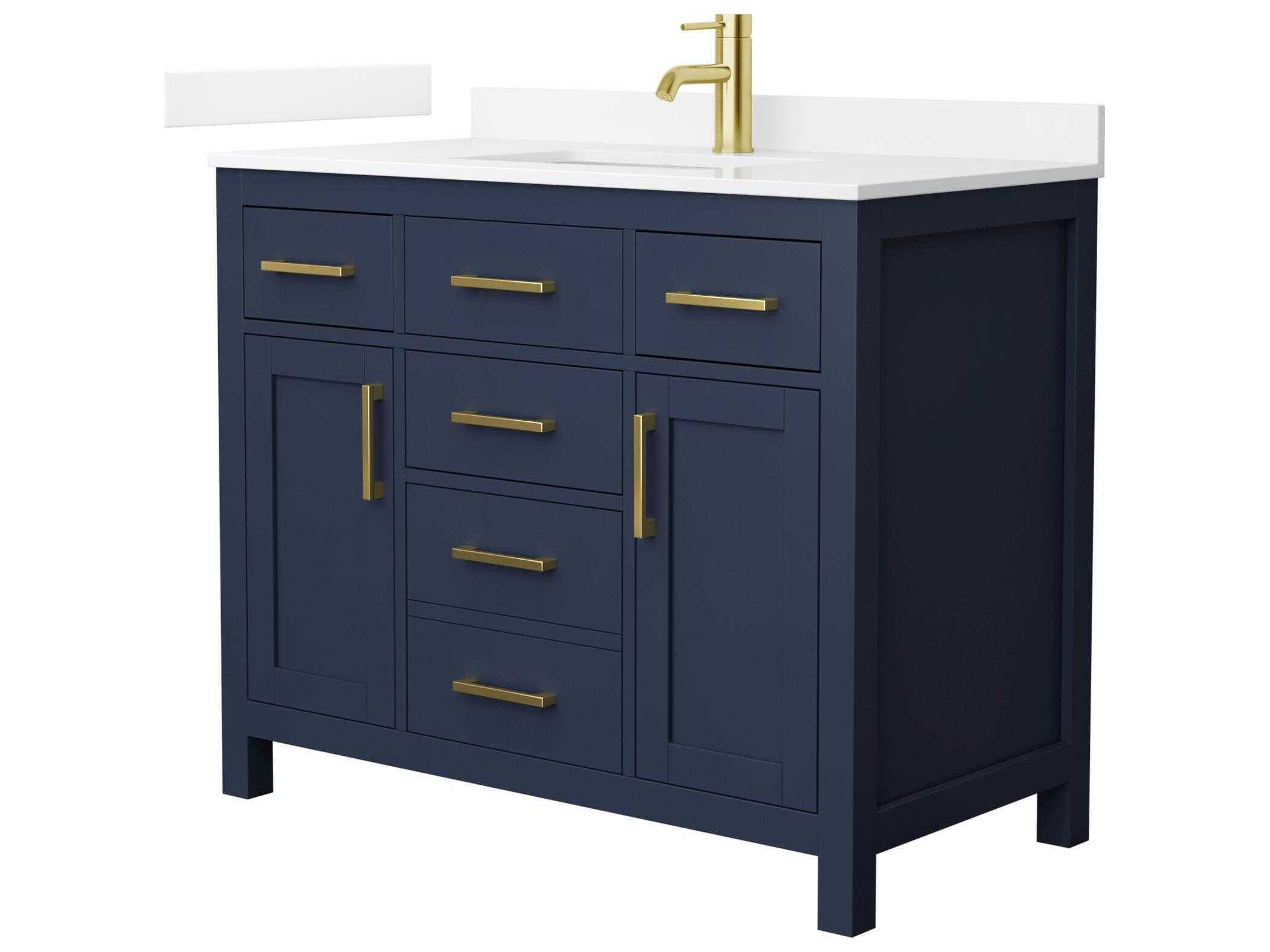 Wyndham Collection Beckett 42" Dark Blue Vanity