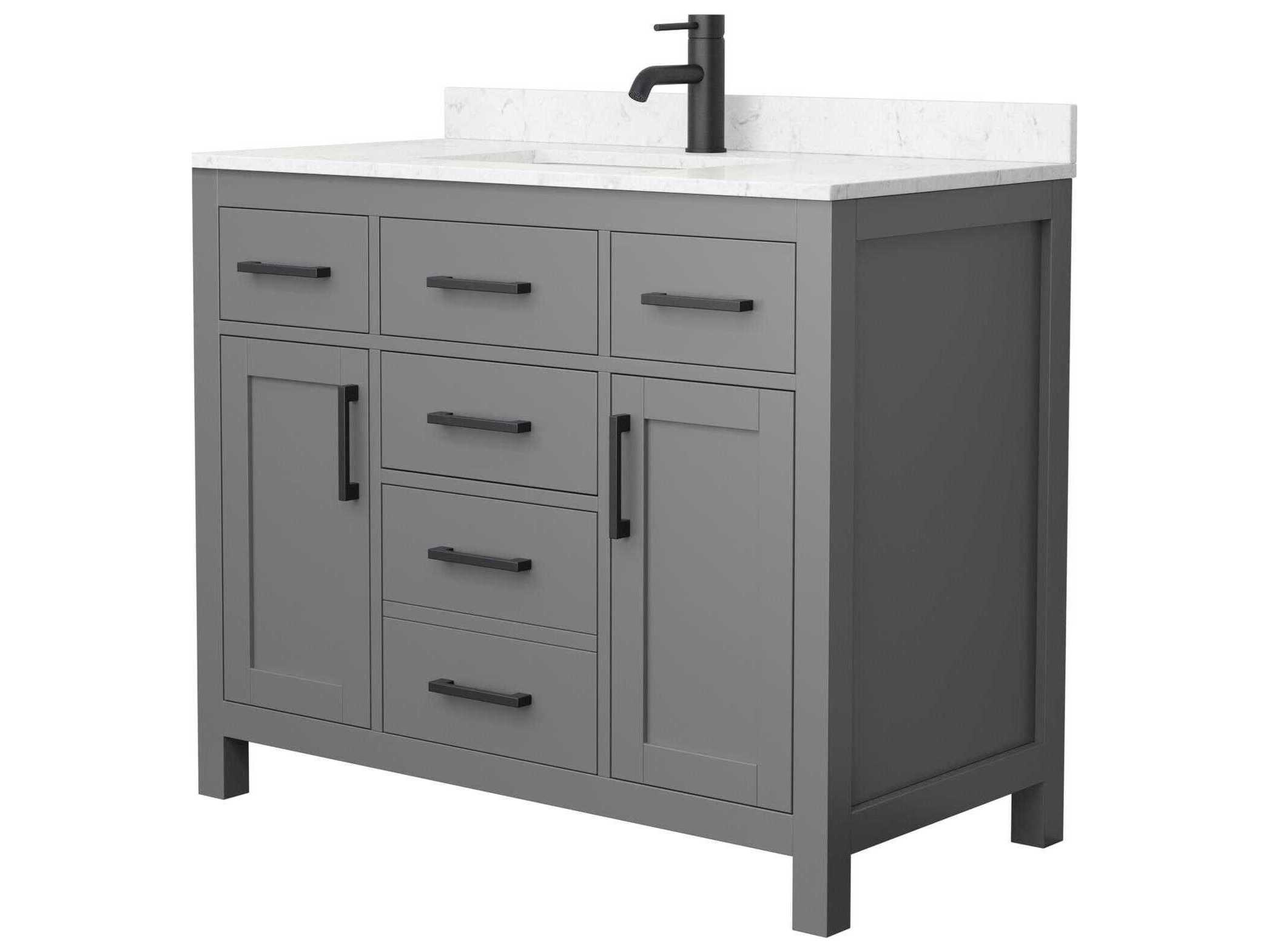 Wyndham Collection Beckett 42" Dark Gray Vanity