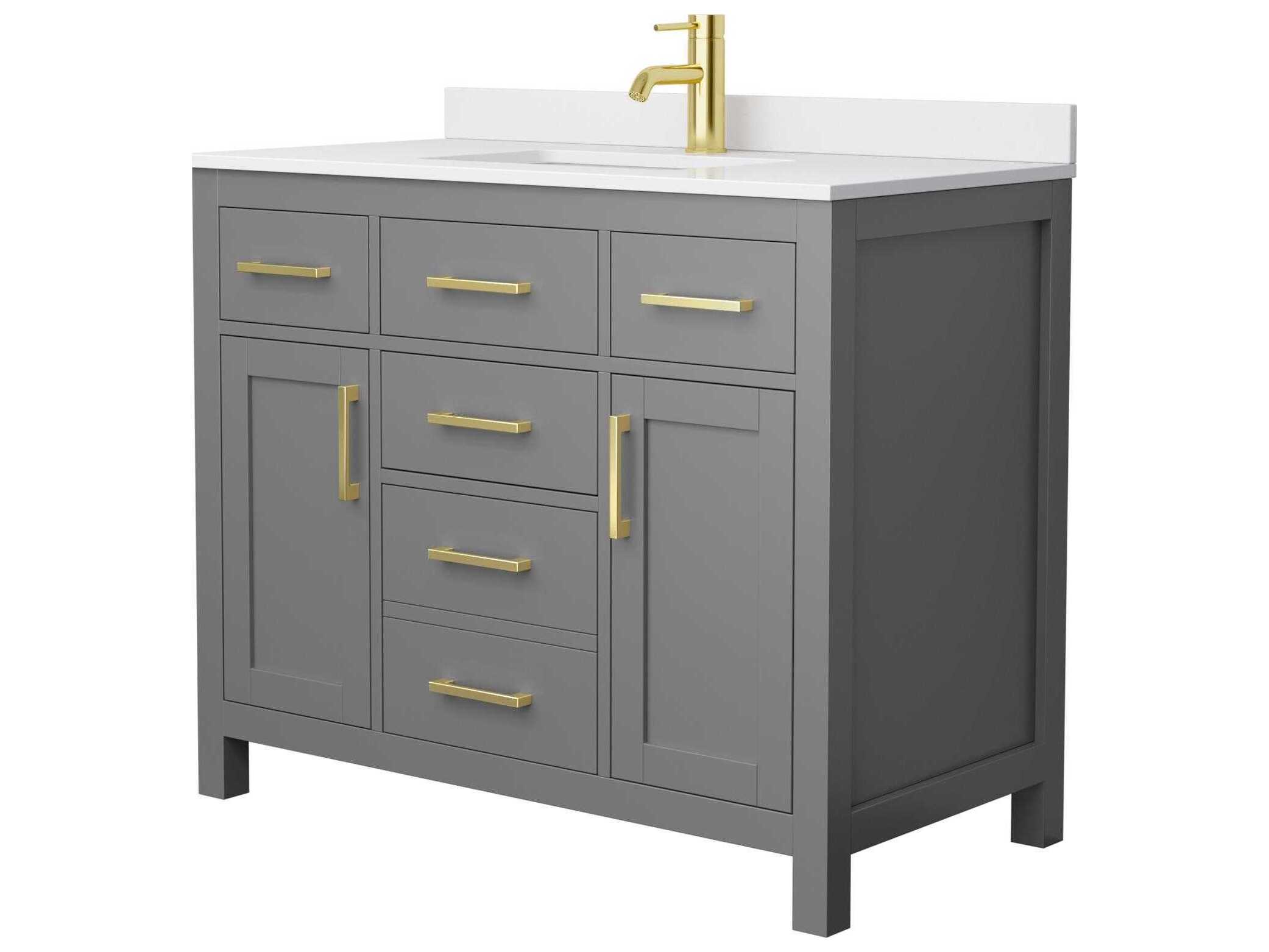 Wyndham Collection Beckett 42" Dark Gray Vanity