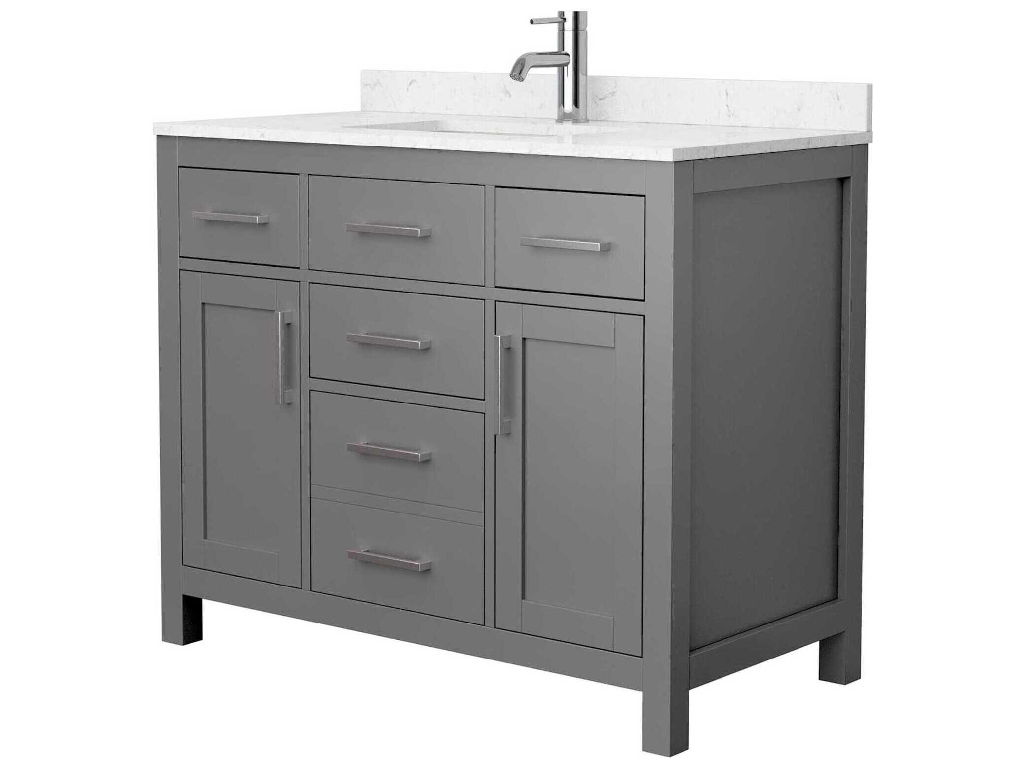 Wyndham Collection Beckett 42" Dark Gray Vanity