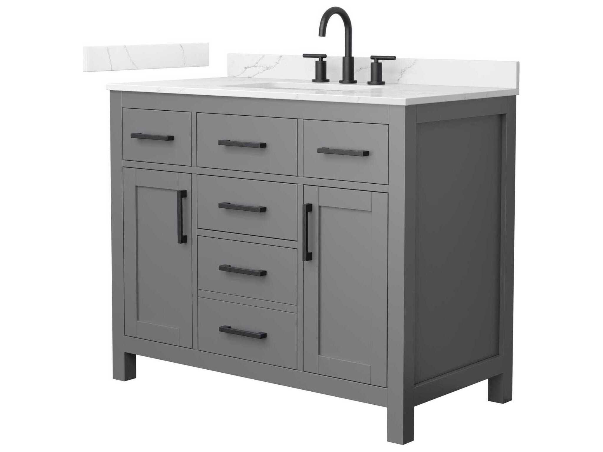 Wyndham Collection Beckett 42" Dark Gray Vanity