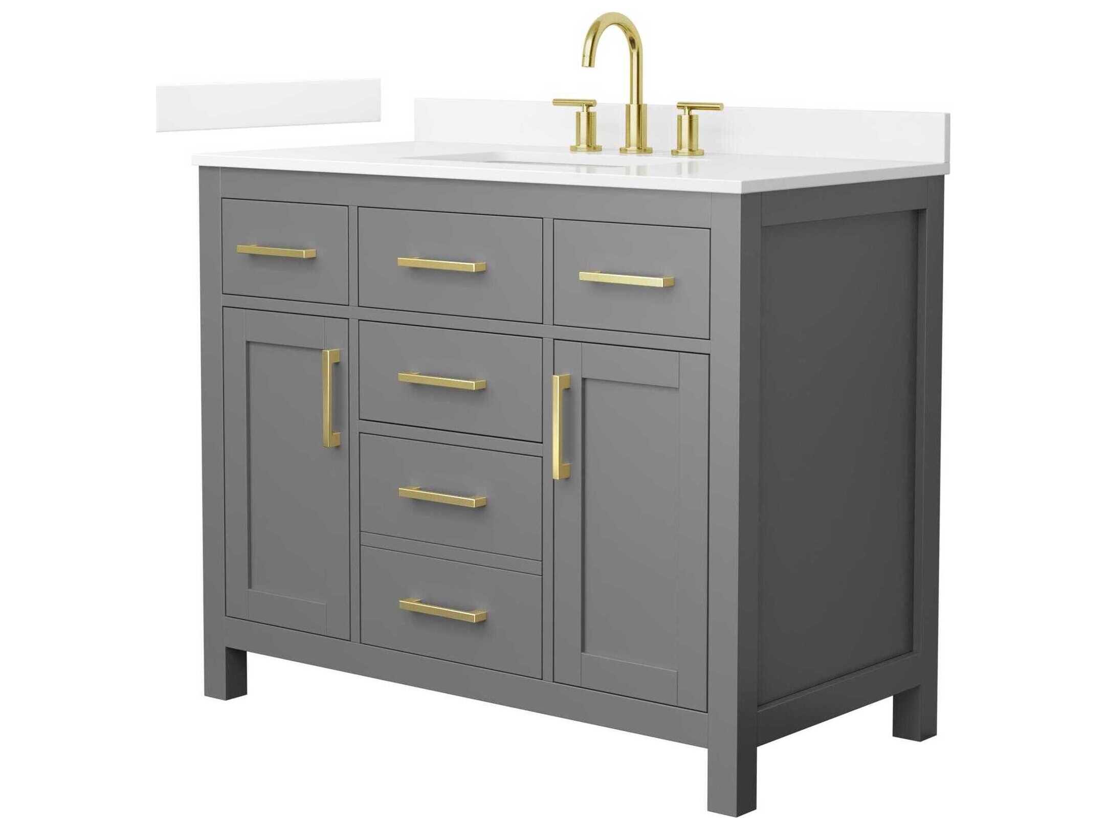 Wyndham Collection Beckett 42" Dark Gray Vanity