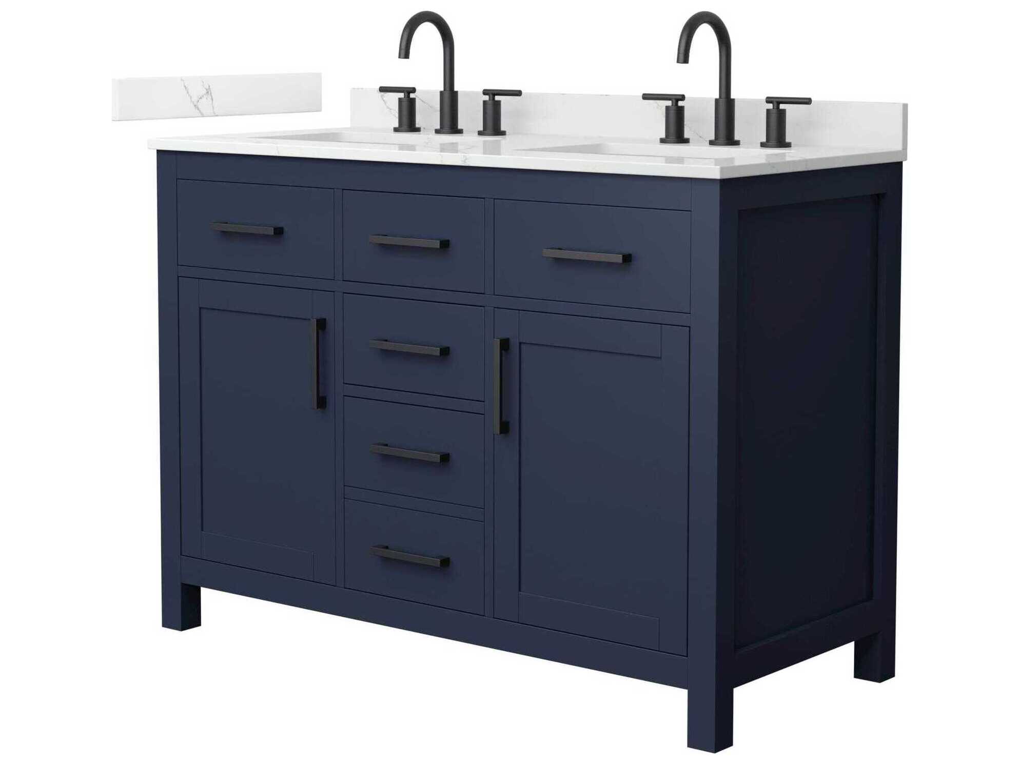 Wyndham Collection Beckett 48" Dark Blue Vanity