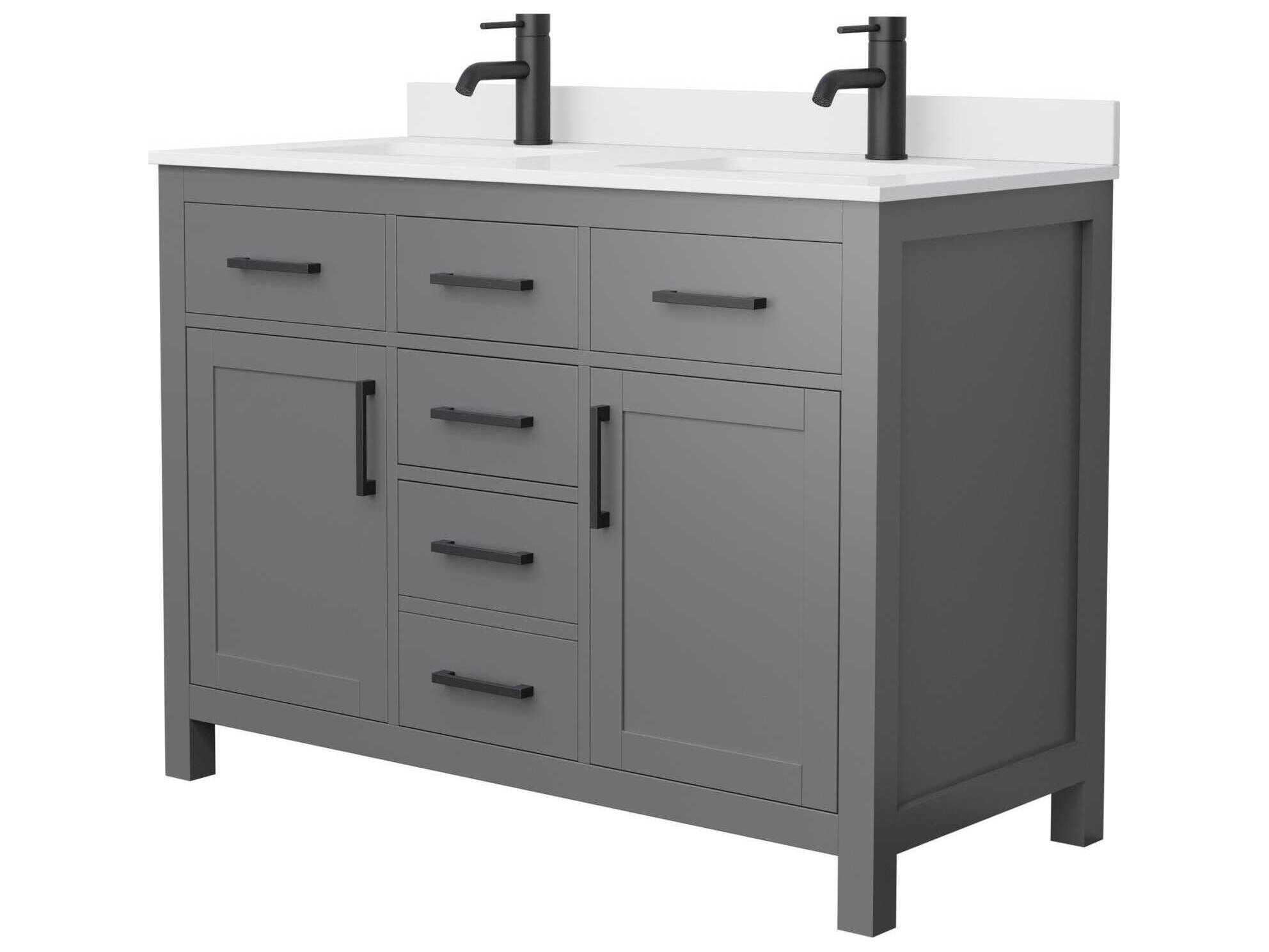 Wyndham Collection Beckett 48" Dark Gray Vanity