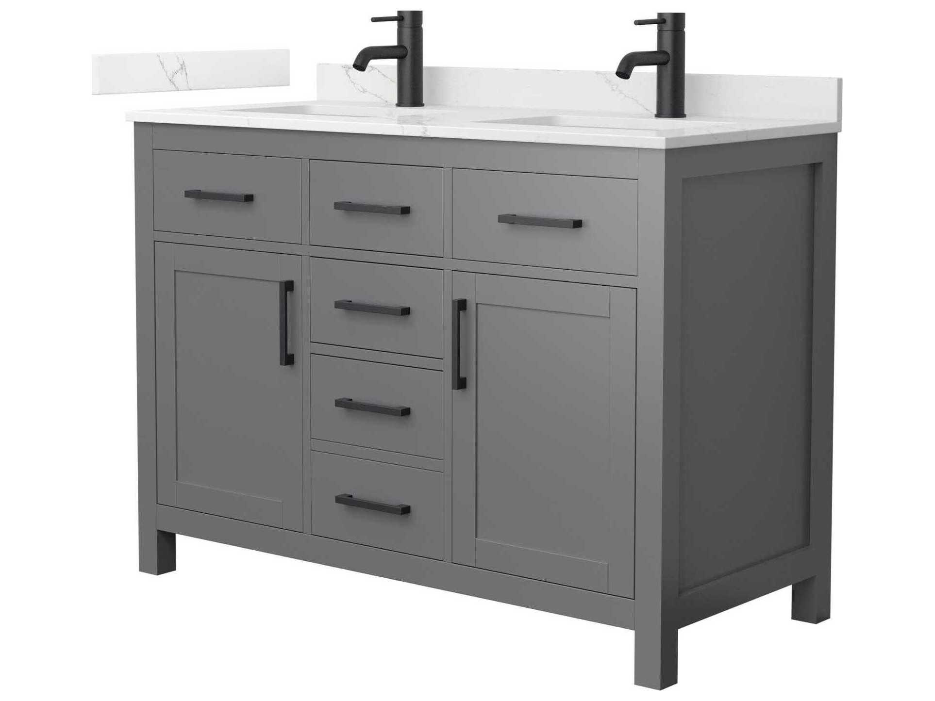 Wyndham Collection Beckett 48" Dark Gray Vanity
