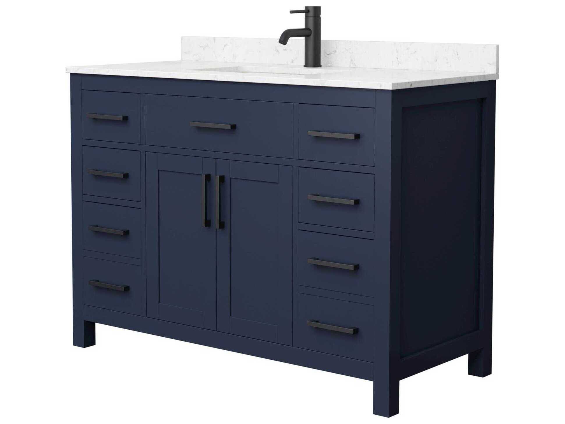 Wyndham Collection Beckett 48" Dark Blue Vanity