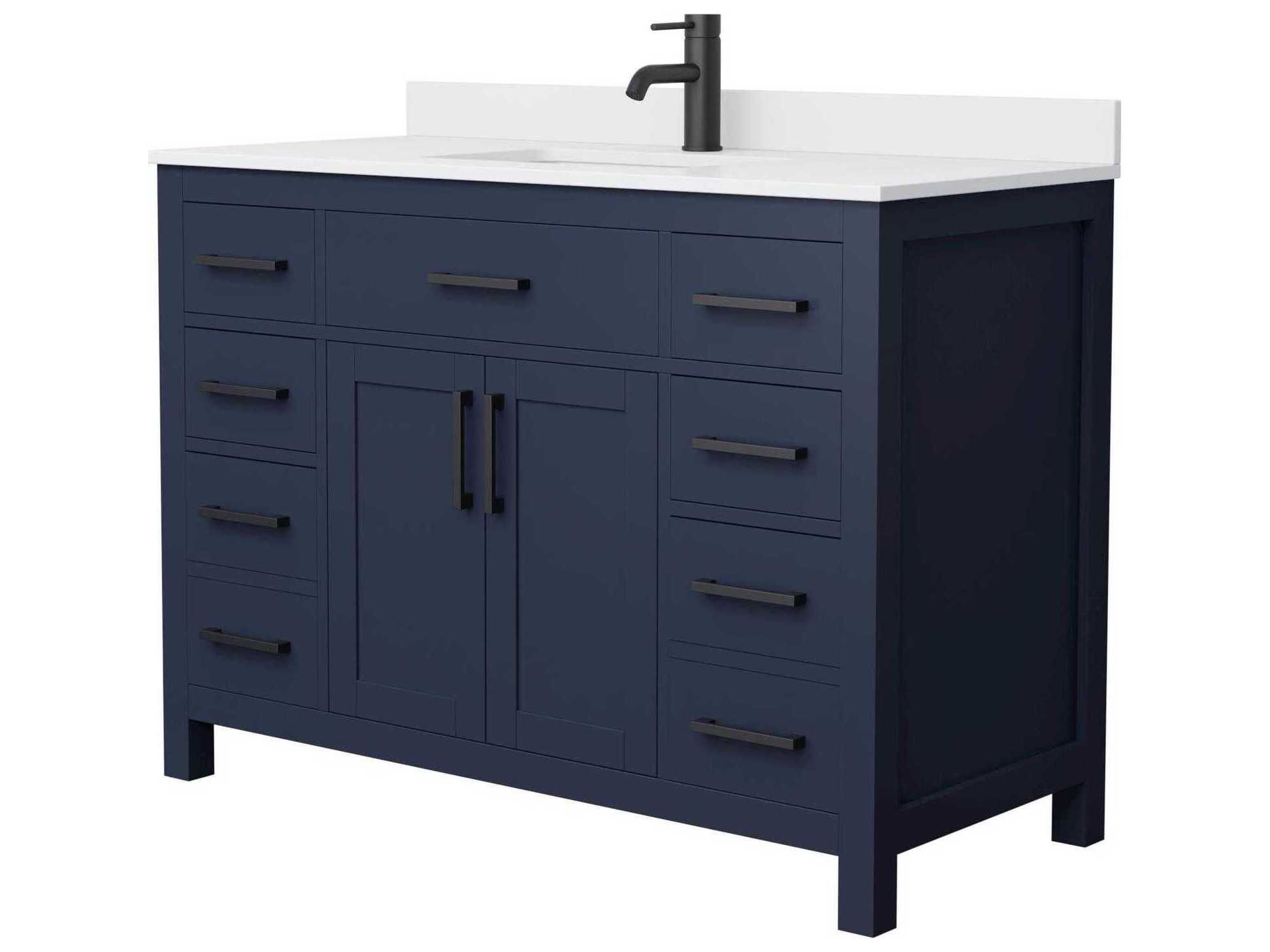 Wyndham Collection Beckett 48" Dark Blue Vanity