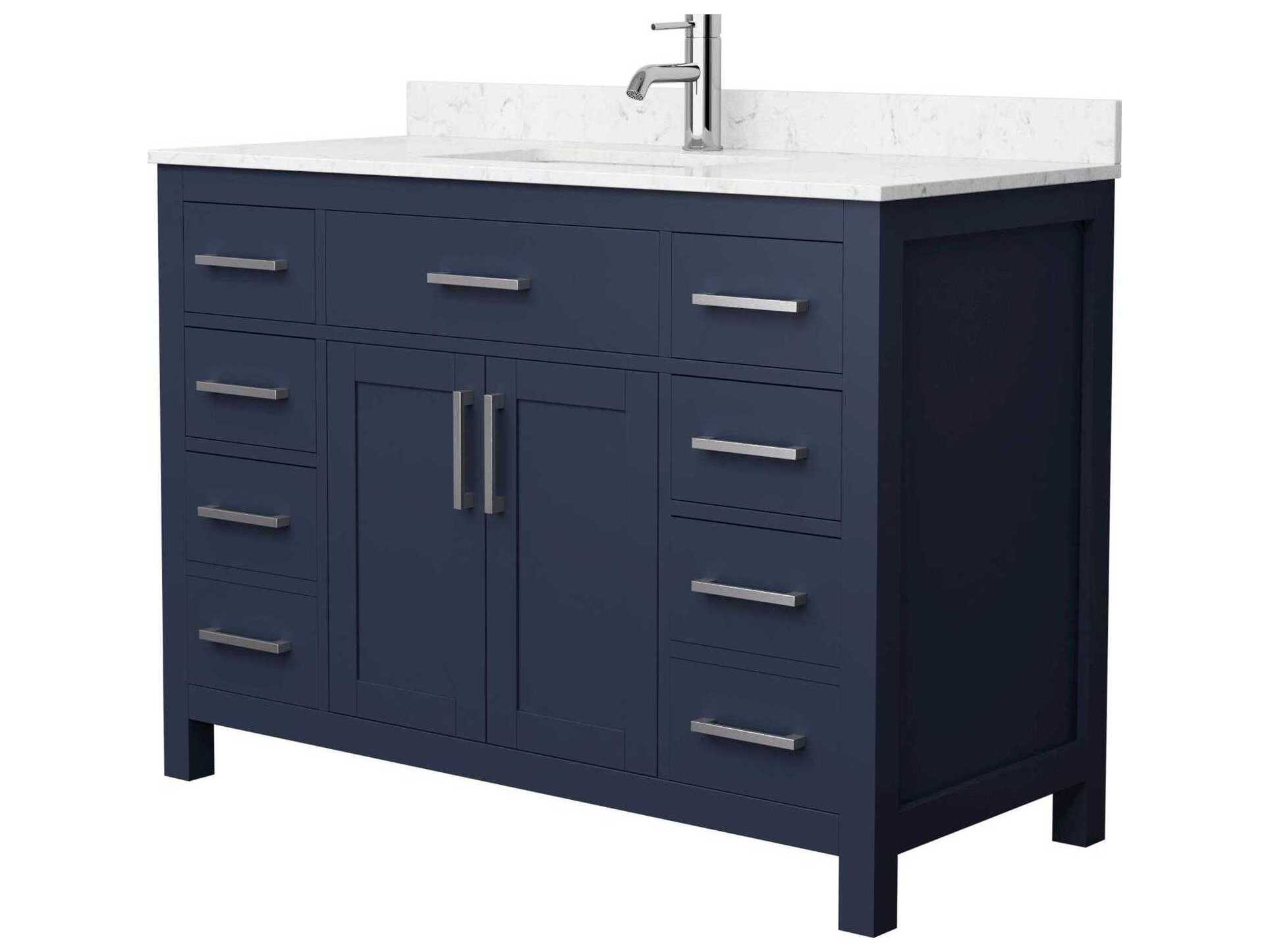 Wyndham Collection Beckett 48" Dark Blue Vanity