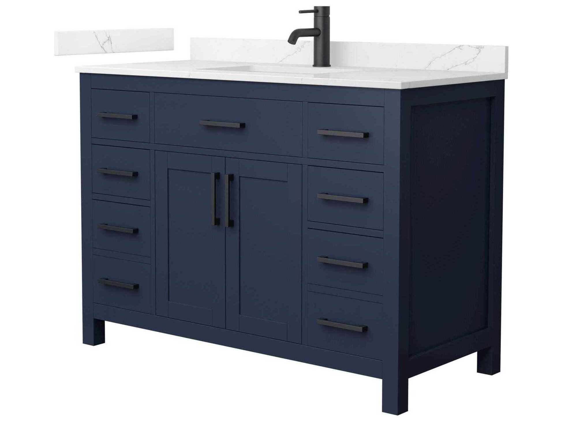 Wyndham Collection Beckett 48" Dark Blue Vanity