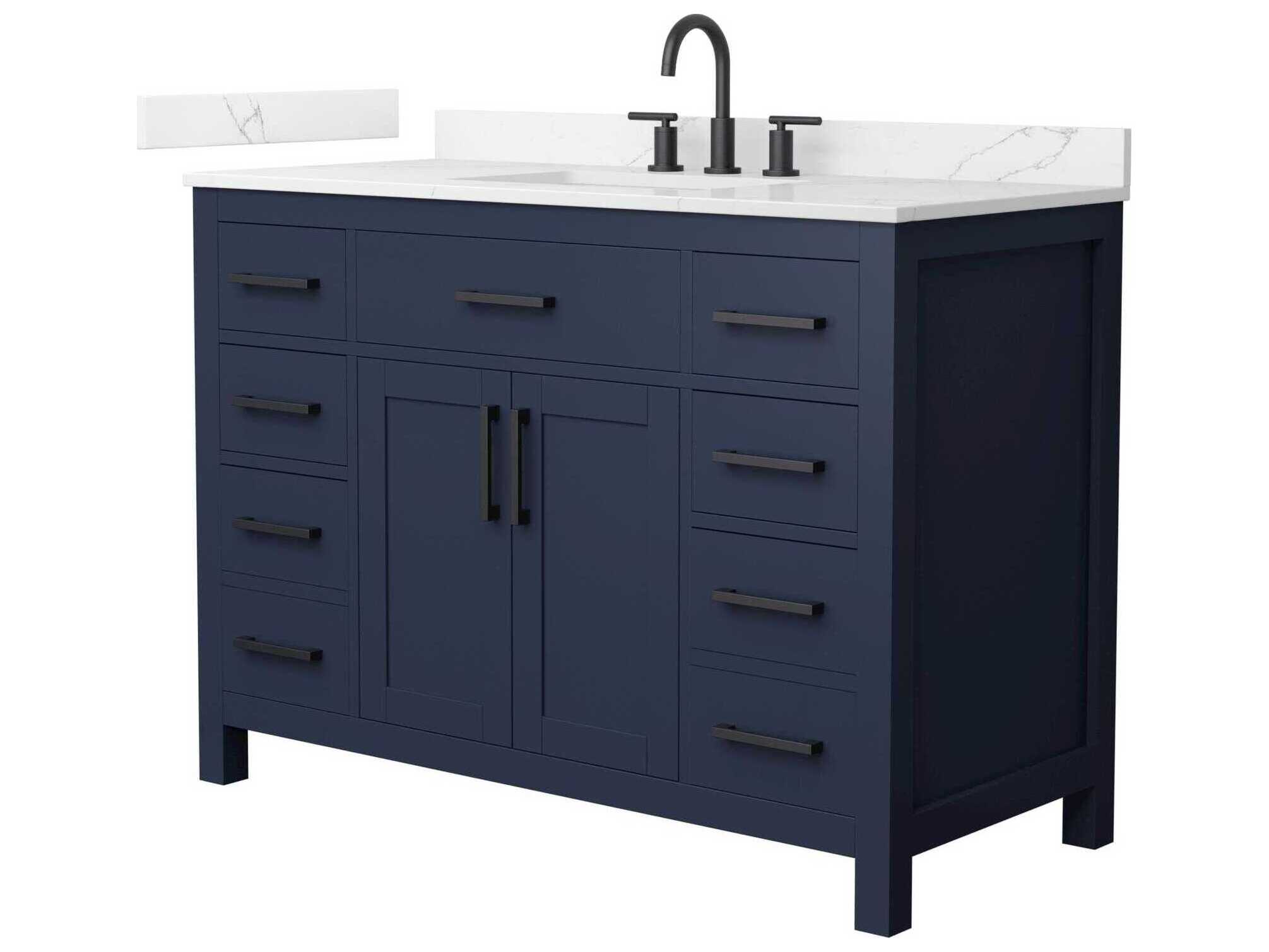 Wyndham Collection Beckett 48" Dark Blue Vanity
