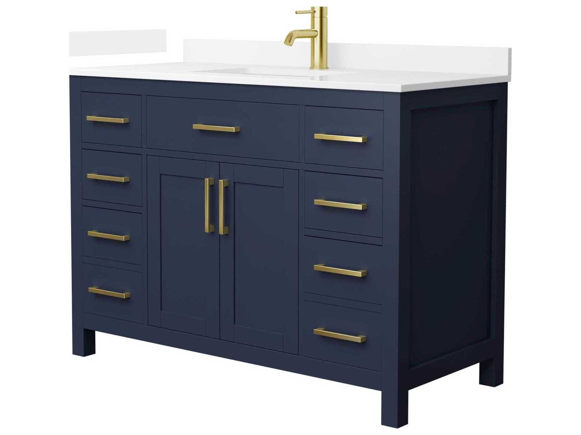 Wyndham Collection Beckett 48" Dark Blue Vanity