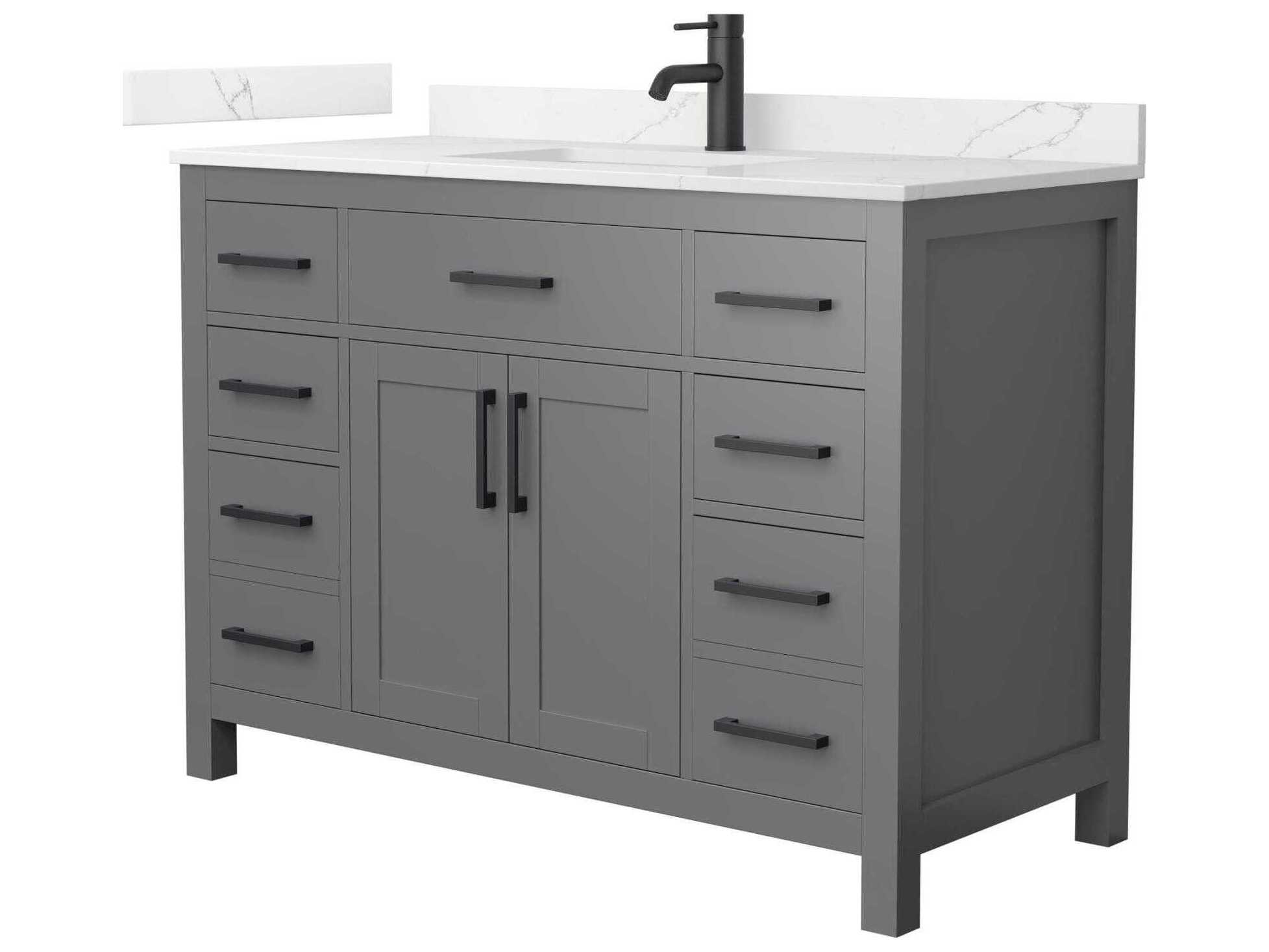 Wyndham Collection Beckett 48" Dark Gray Vanity
