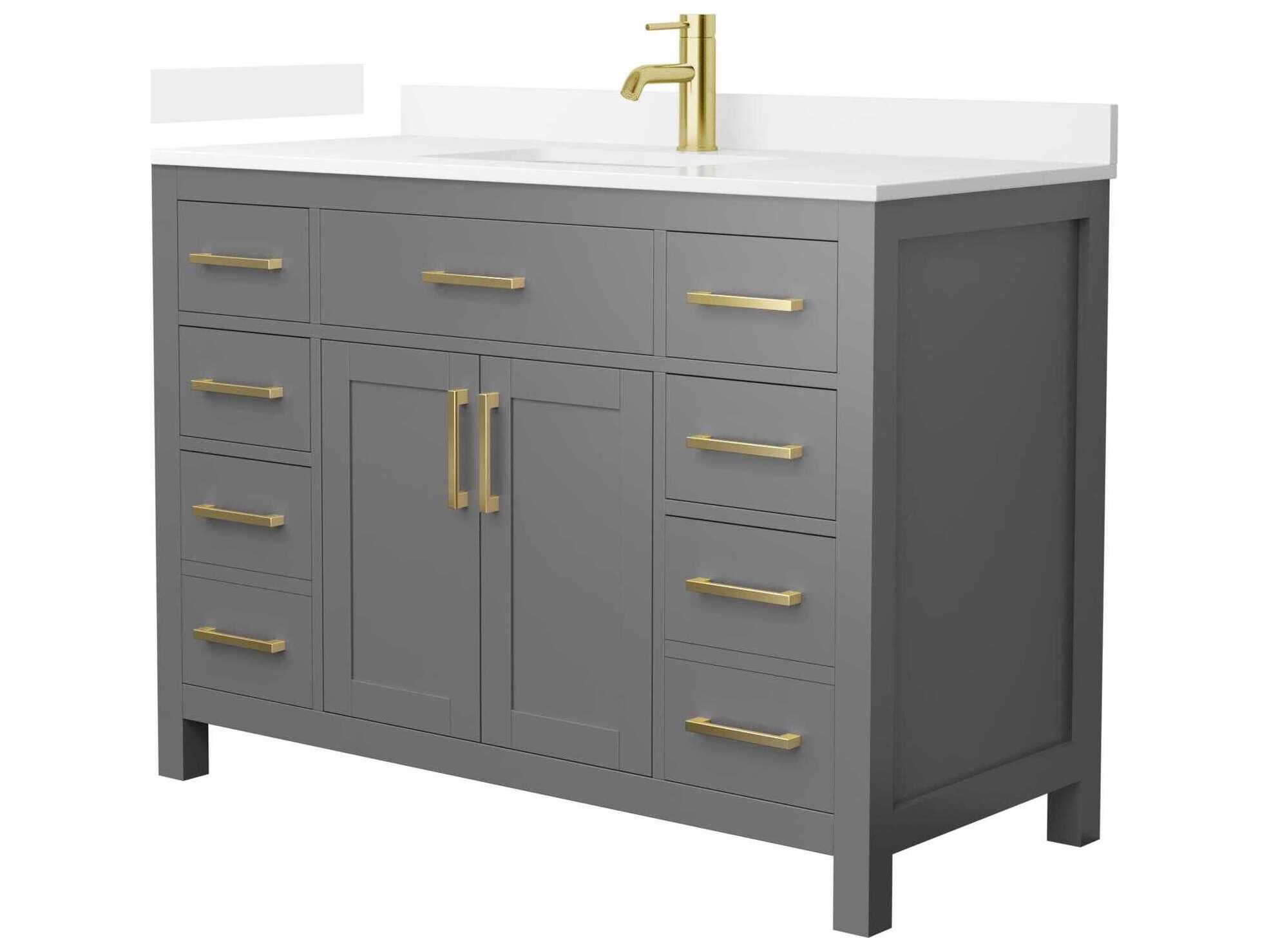 Wyndham Collection Beckett 48" Dark Gray Vanity