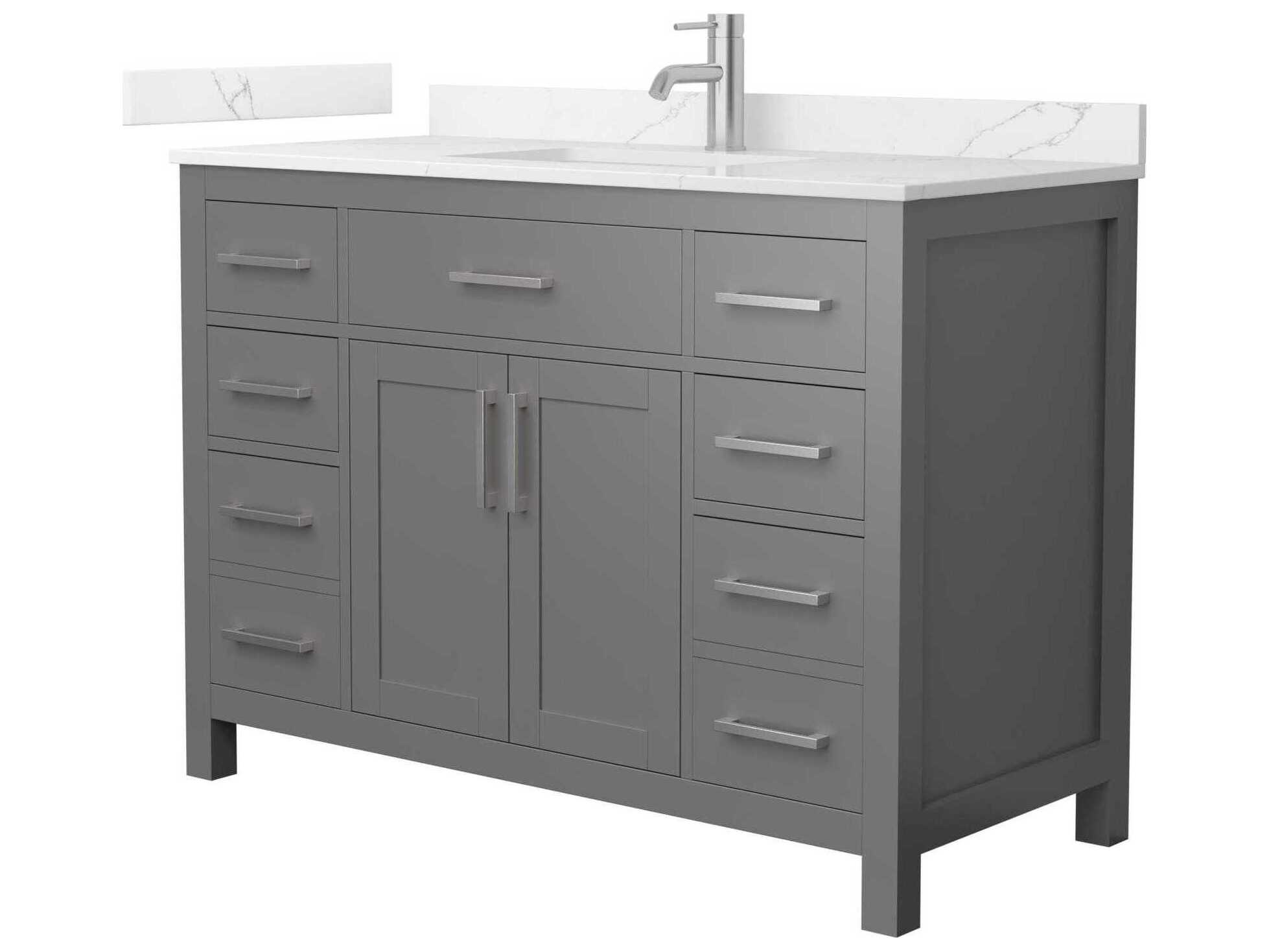 Wyndham Collection Beckett 48" Dark Gray Vanity
