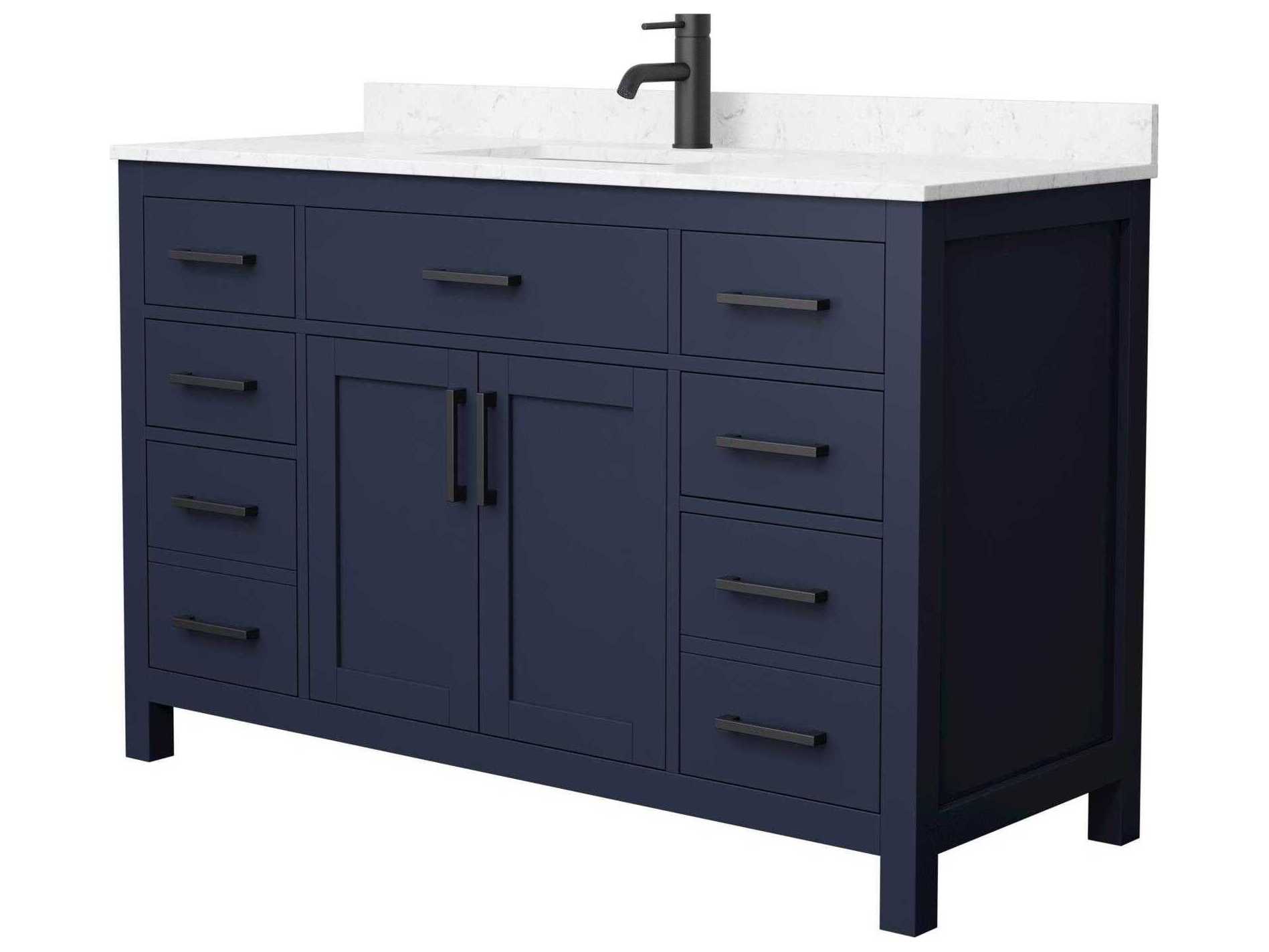 Wyndham Collection Beckett 54" Dark Blue Vanity