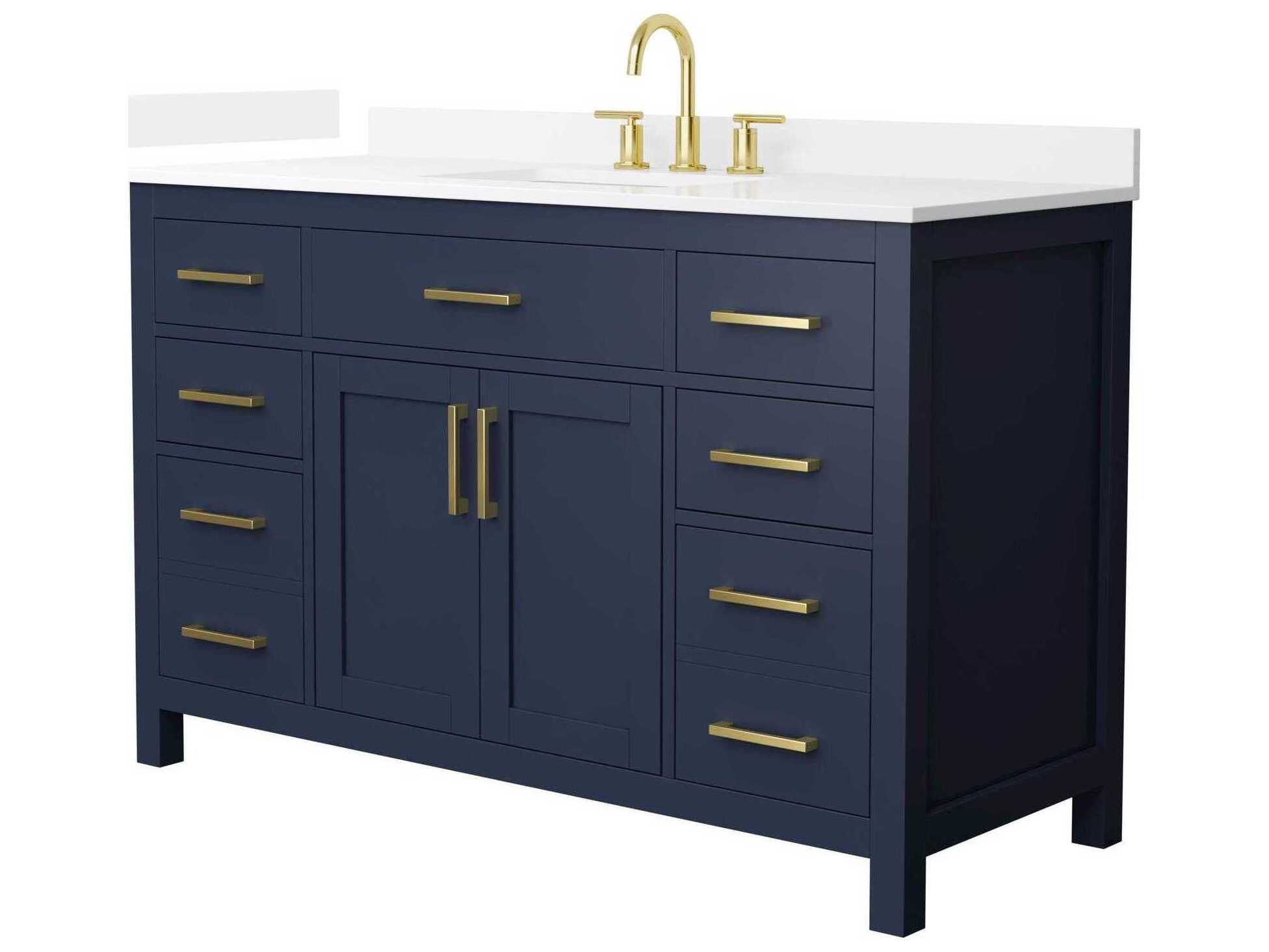 Wyndham Collection Beckett 54" Dark Blue Vanity