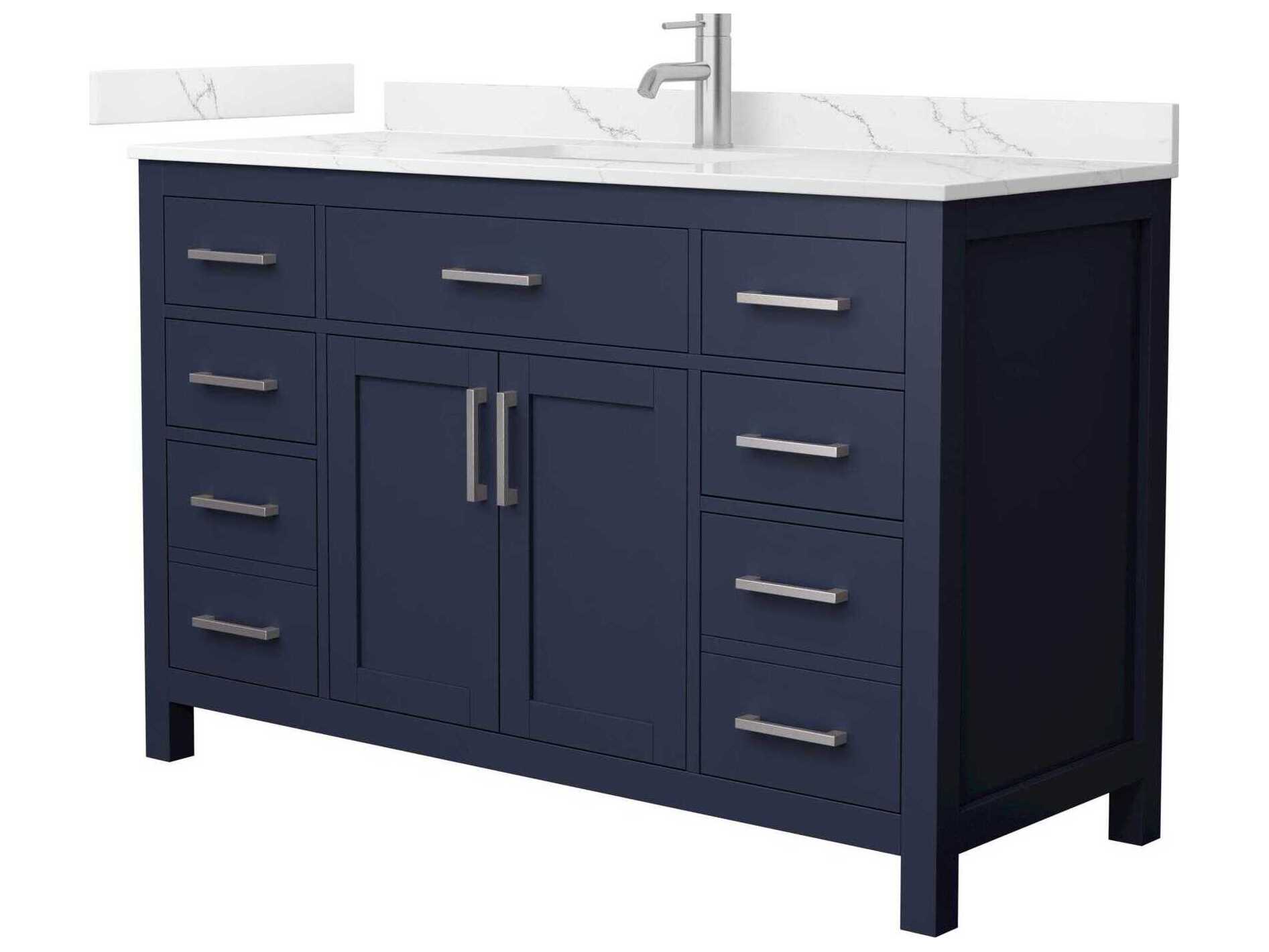 Wyndham Collection Beckett 54" Dark Blue Vanity