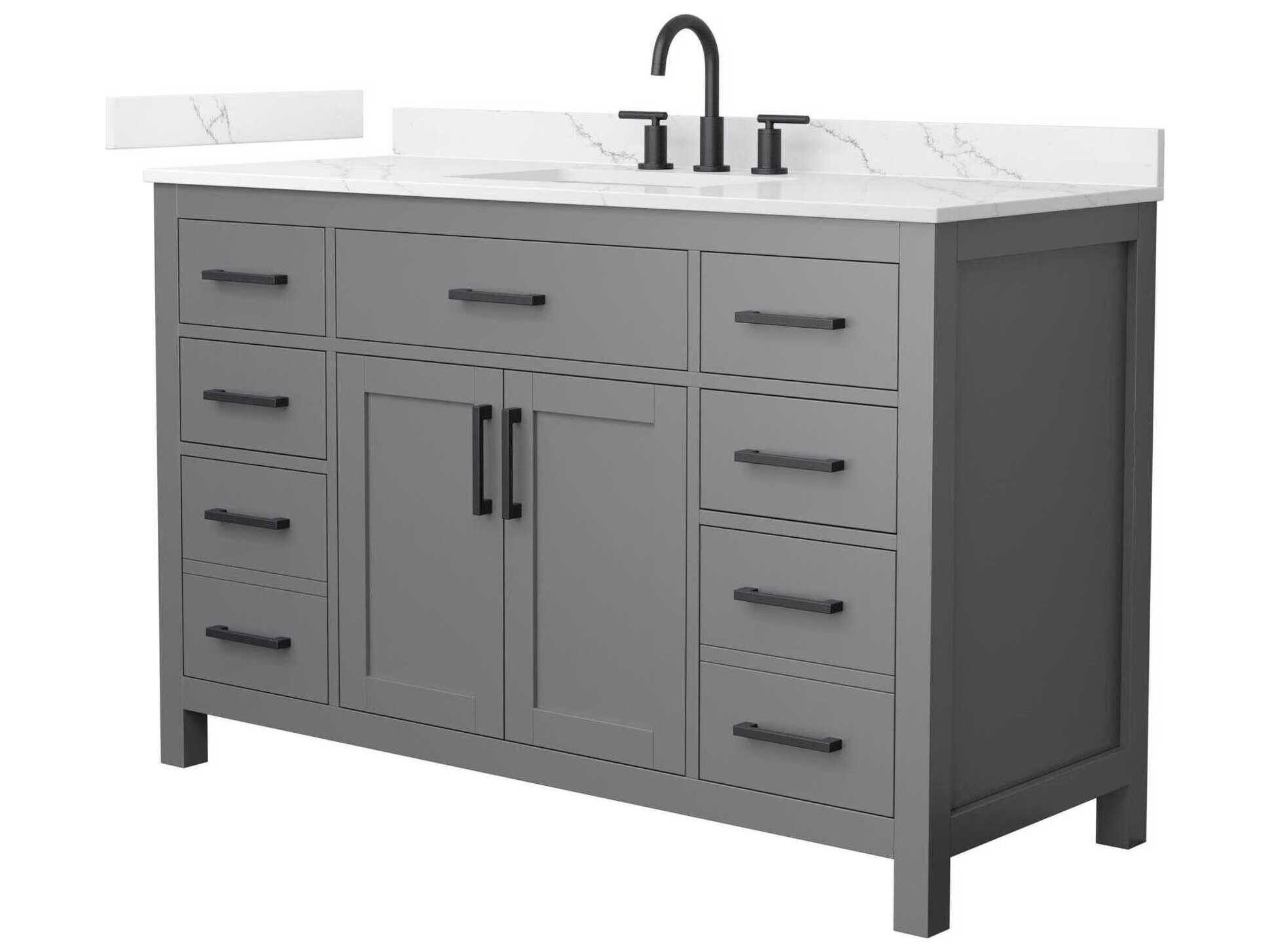Wyndham Collection Beckett 54" Dark Gray Vanity
