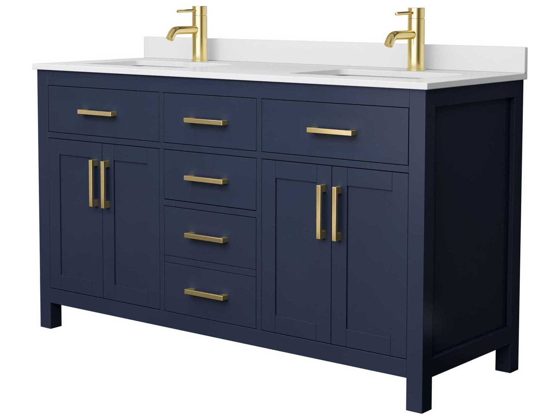 Wyndham Collection Beckett 60" Dark Blue Vanity