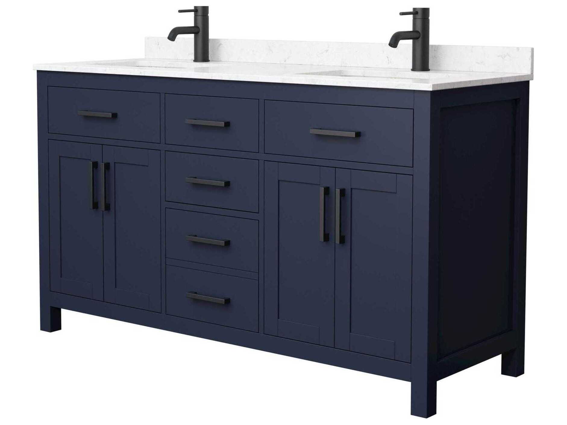 Wyndham Collection Beckett 60" Dark Blue Vanity