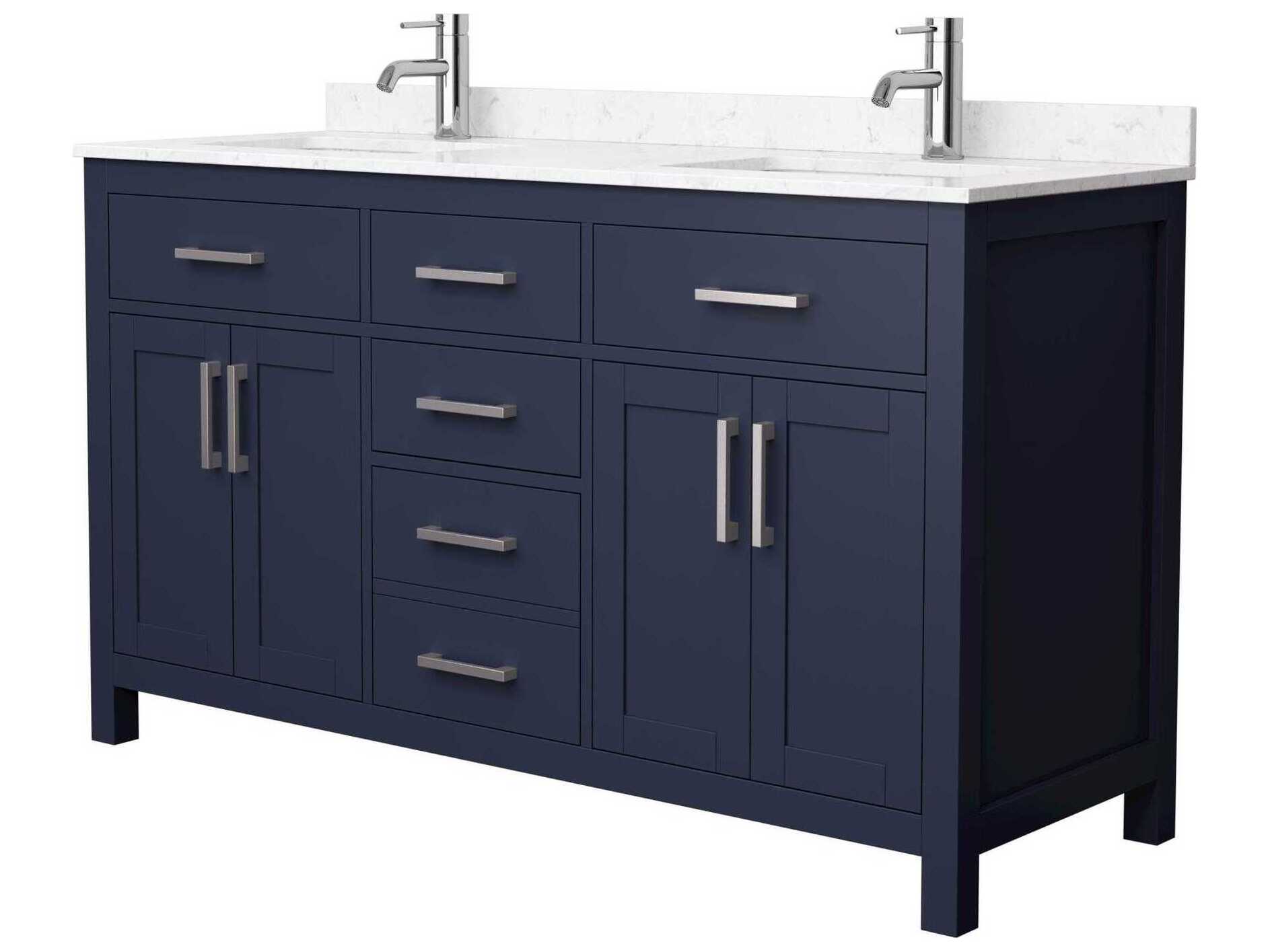 Wyndham Collection Beckett 60" Dark Blue Vanity