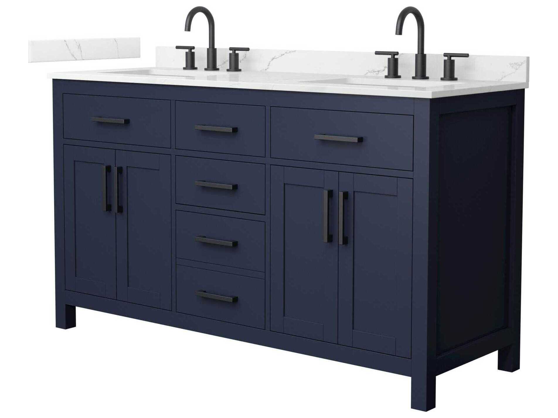 Wyndham Collection Beckett 60" Dark Blue Vanity