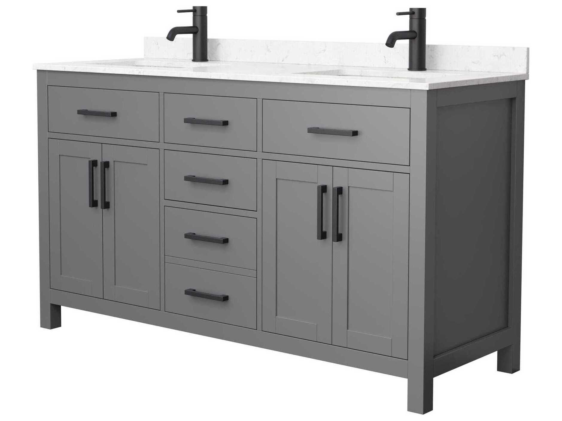 Wyndham Collection Beckett 60" Dark Gray Vanity