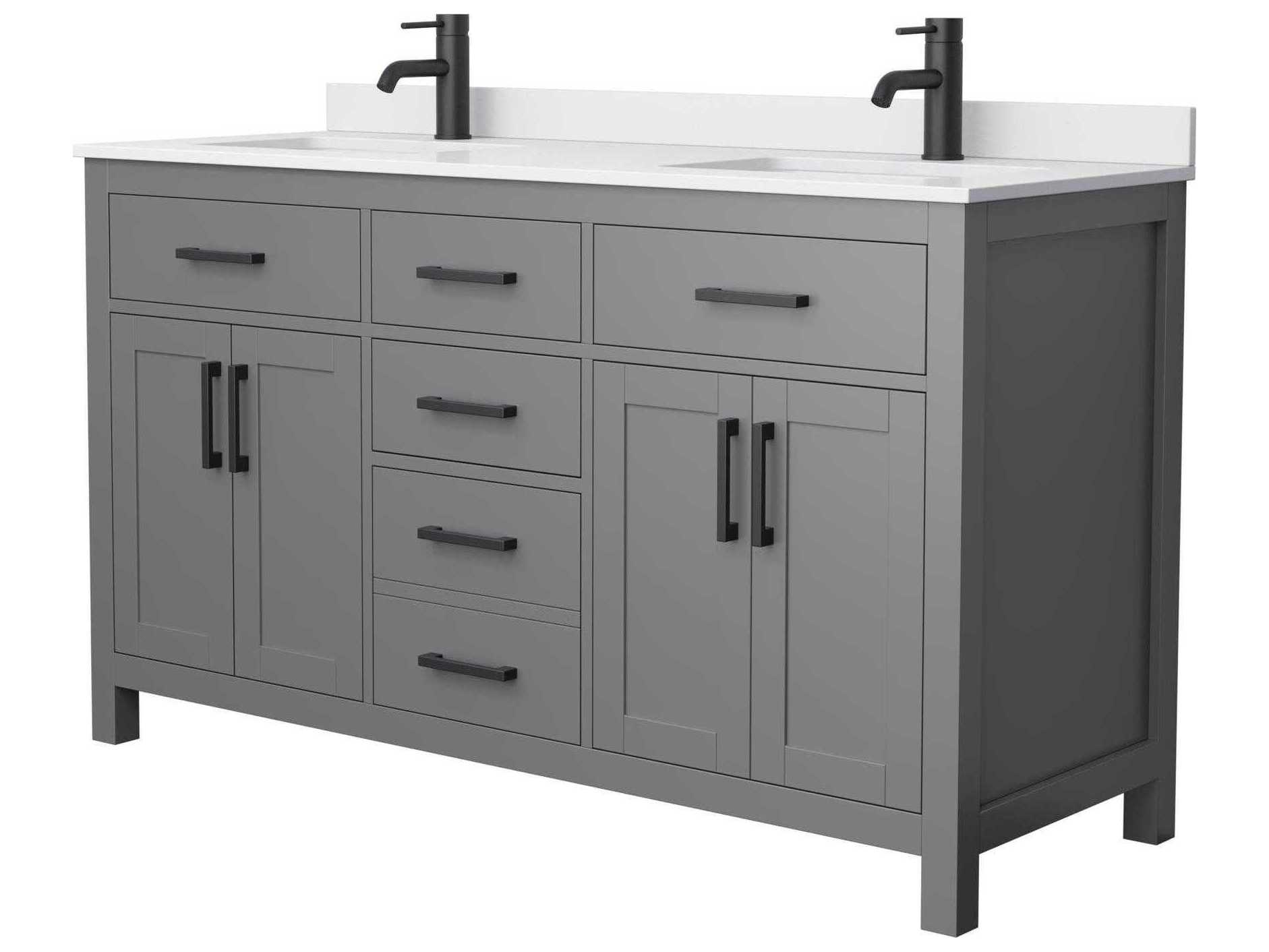 Wyndham Collection Beckett 60" Dark Gray Vanity