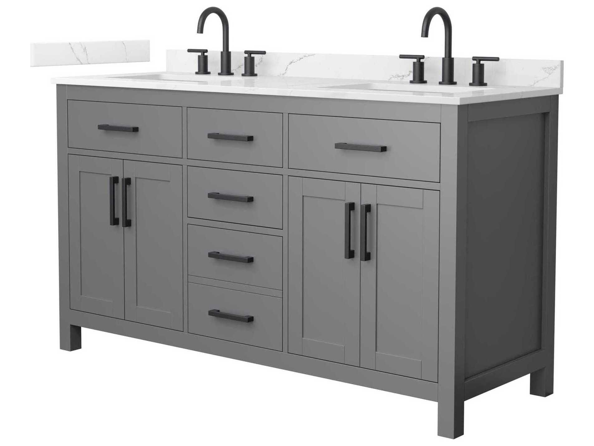 Wyndham Collection Beckett 60" Dark Gray Vanity