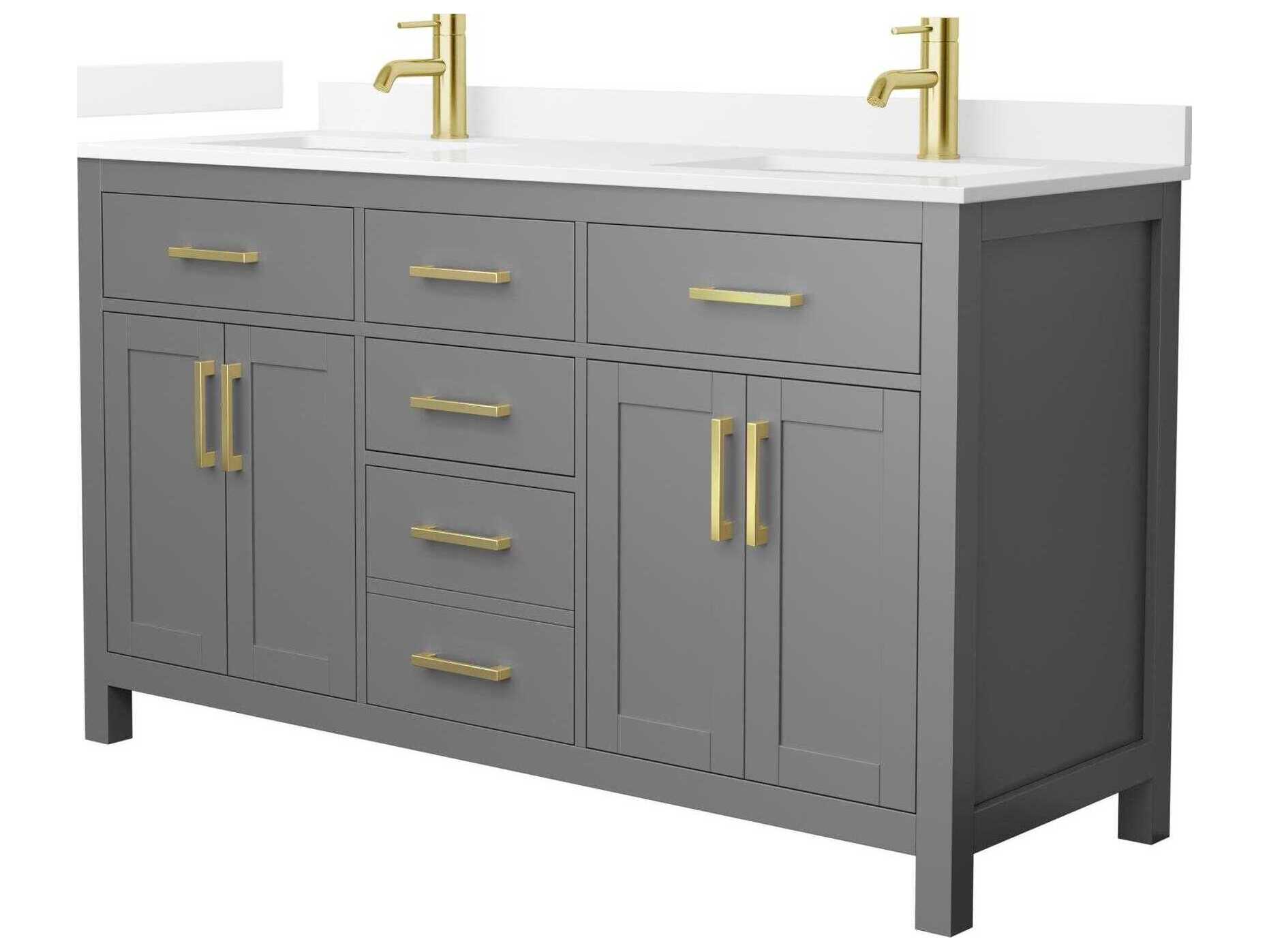 Wyndham Collection Beckett 60" Dark Gray Vanity