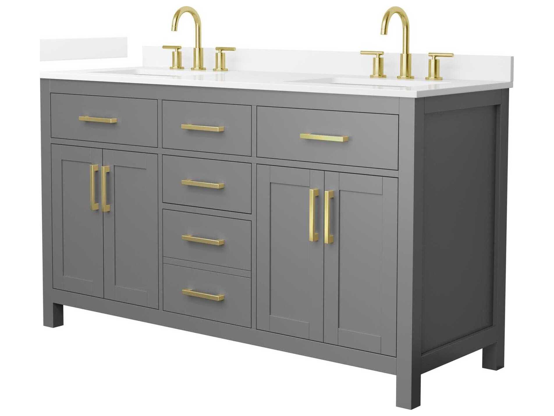 Wyndham Collection Beckett 60" Dark Gray Vanity