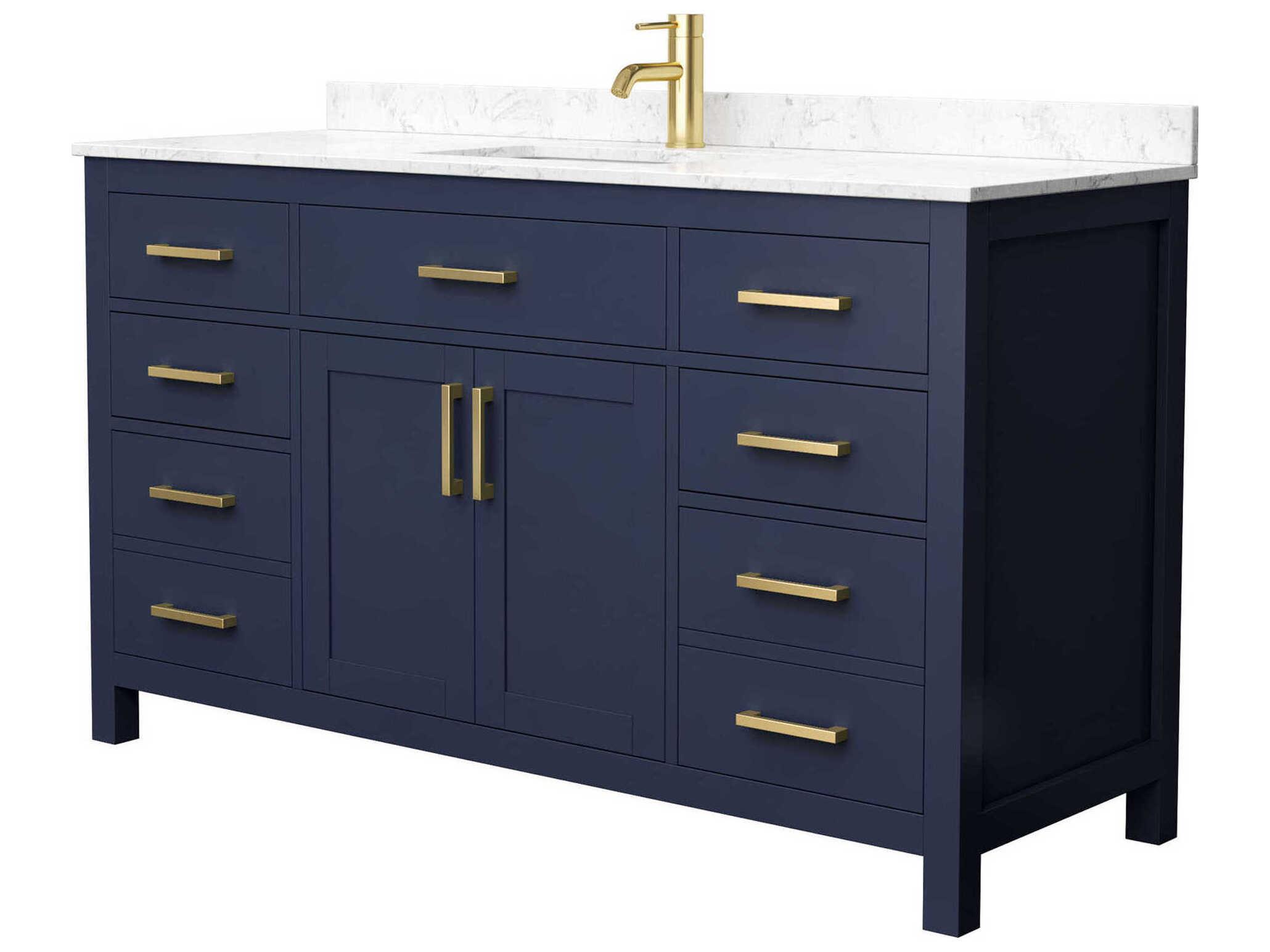 Wyndham Collection Beckett 60" Dark Blue Vanity