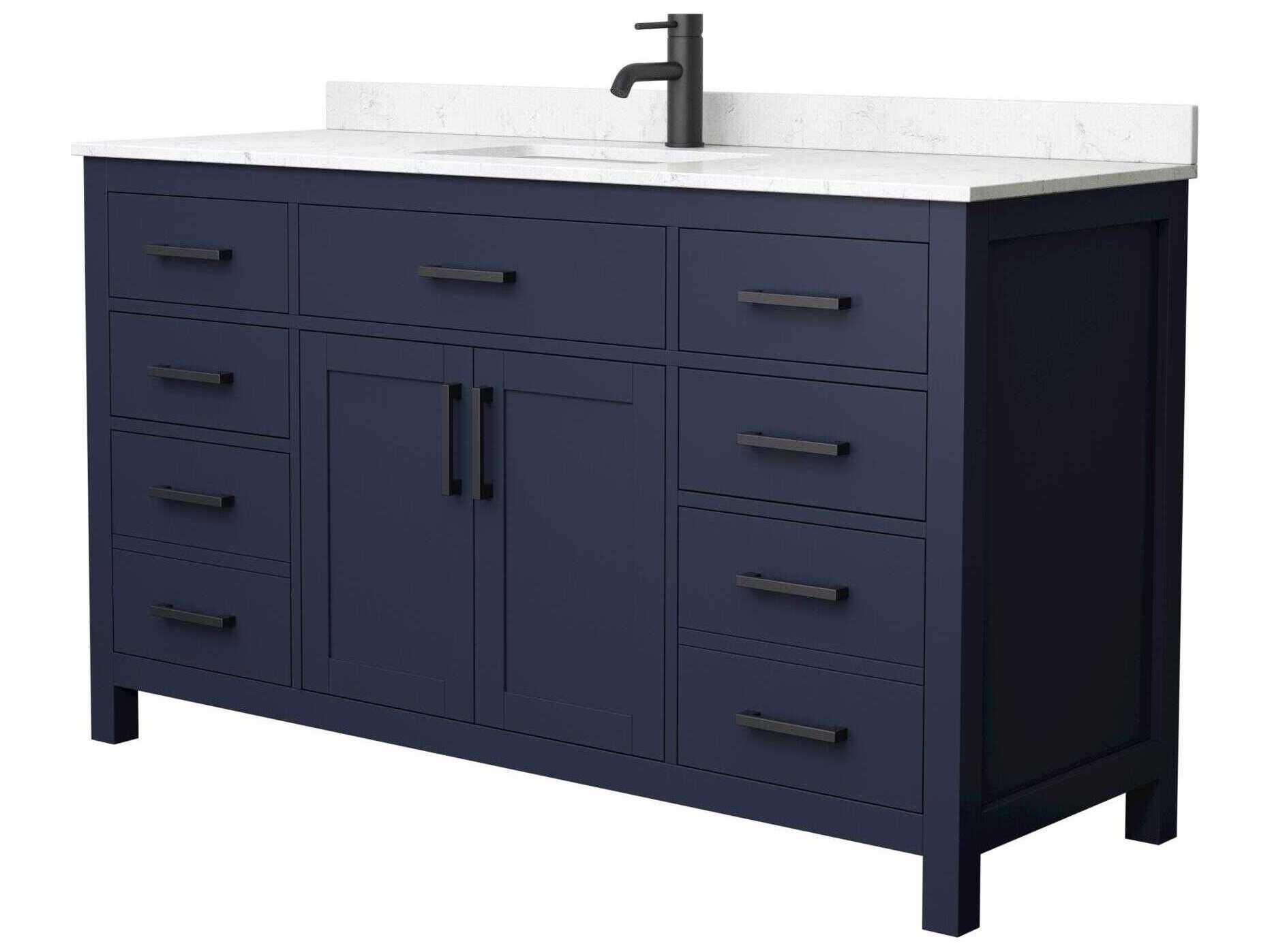 Wyndham Collection Beckett 60" Dark Blue Vanity