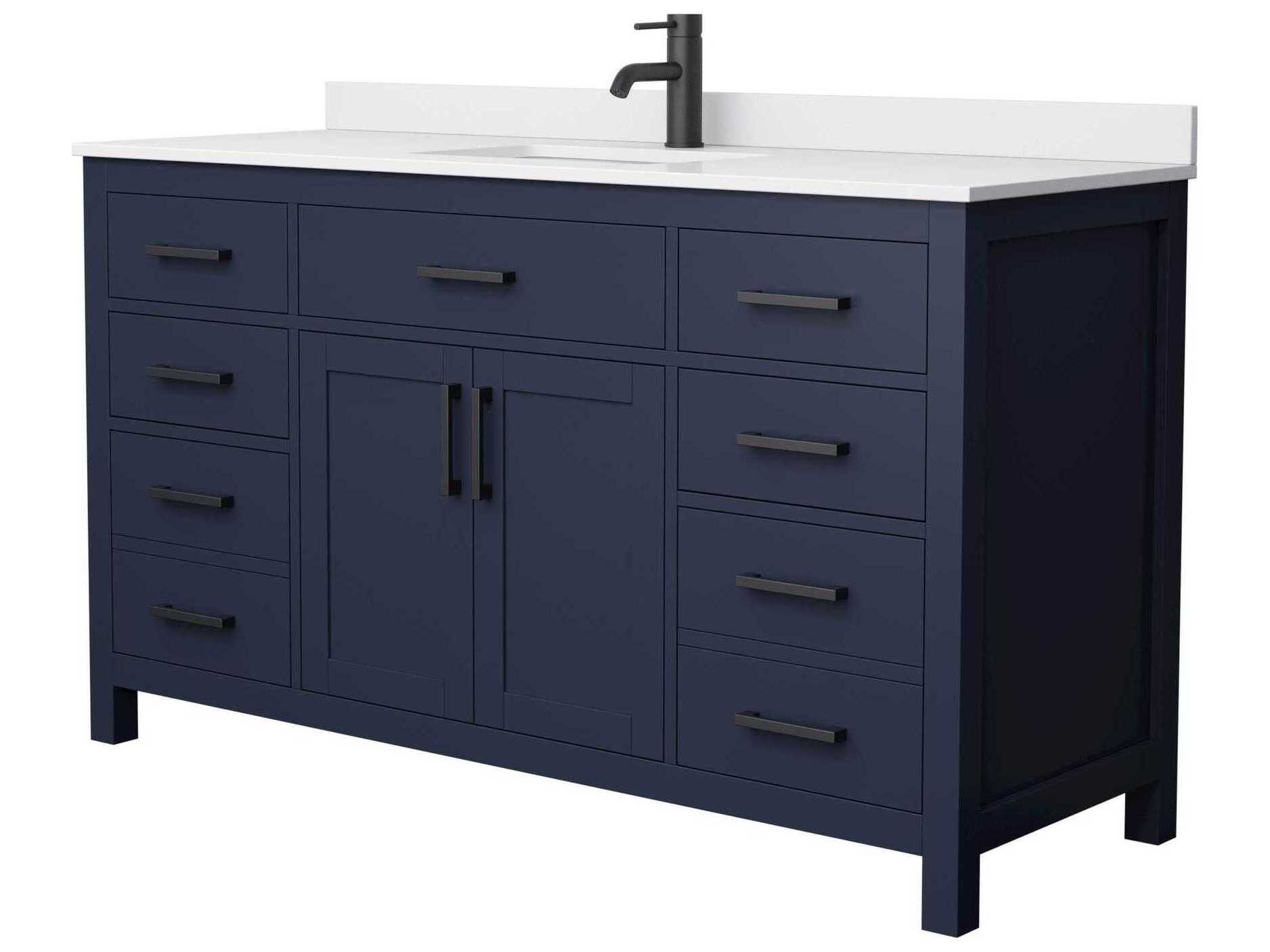 Wyndham Collection Beckett 60" Dark Blue Vanity