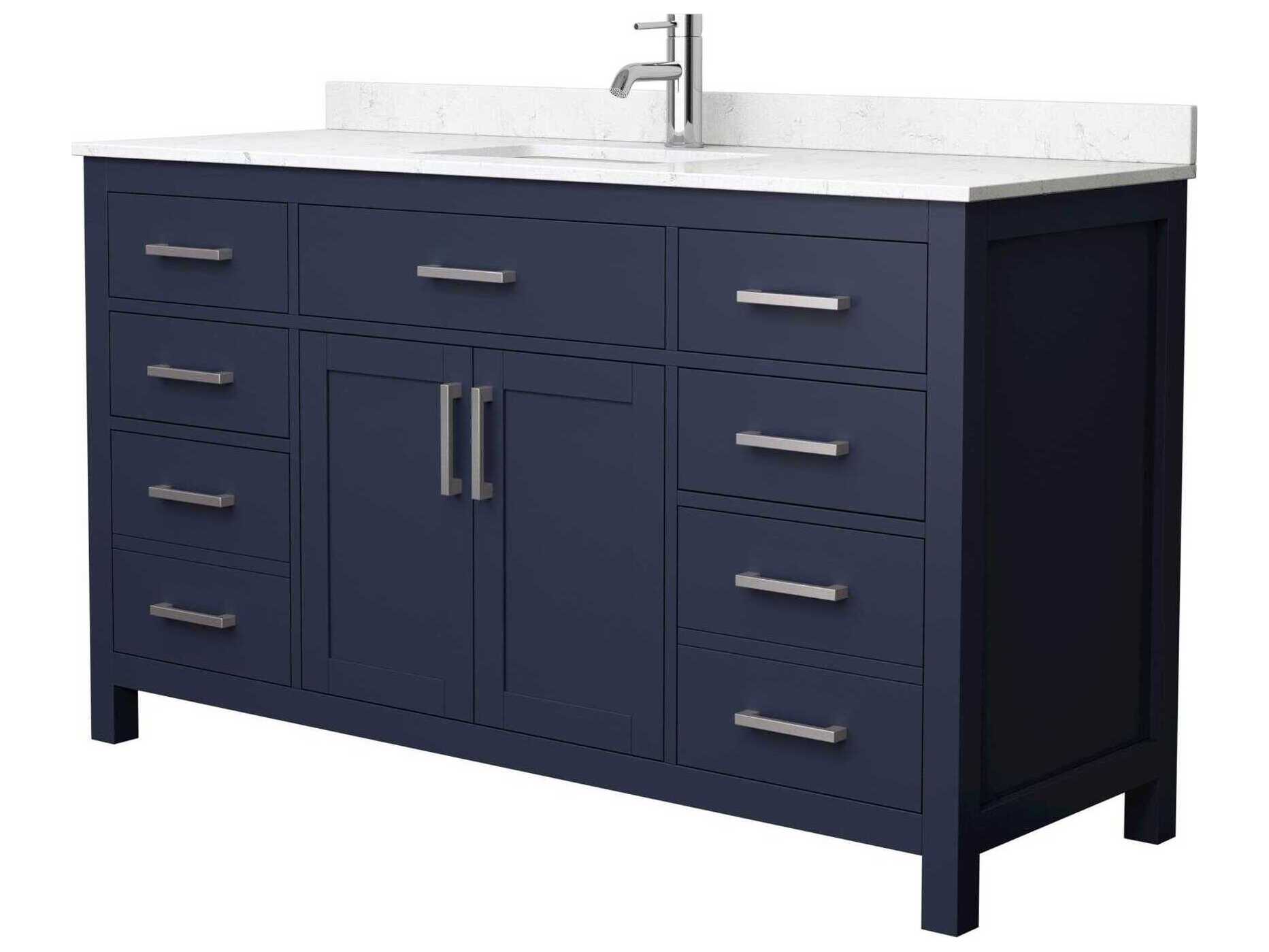 Wyndham Collection Beckett 60" Dark Blue Vanity