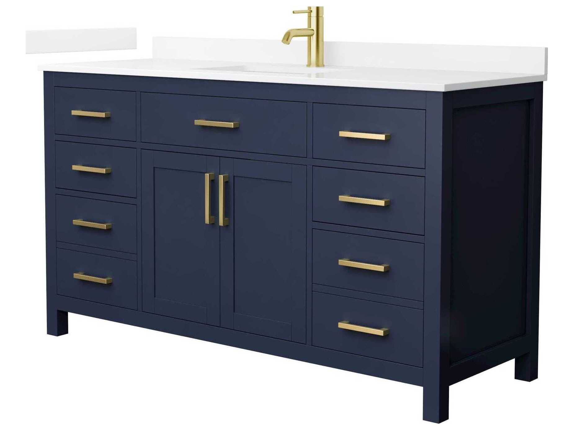 Wyndham Collection Beckett 60" Dark Blue Vanity