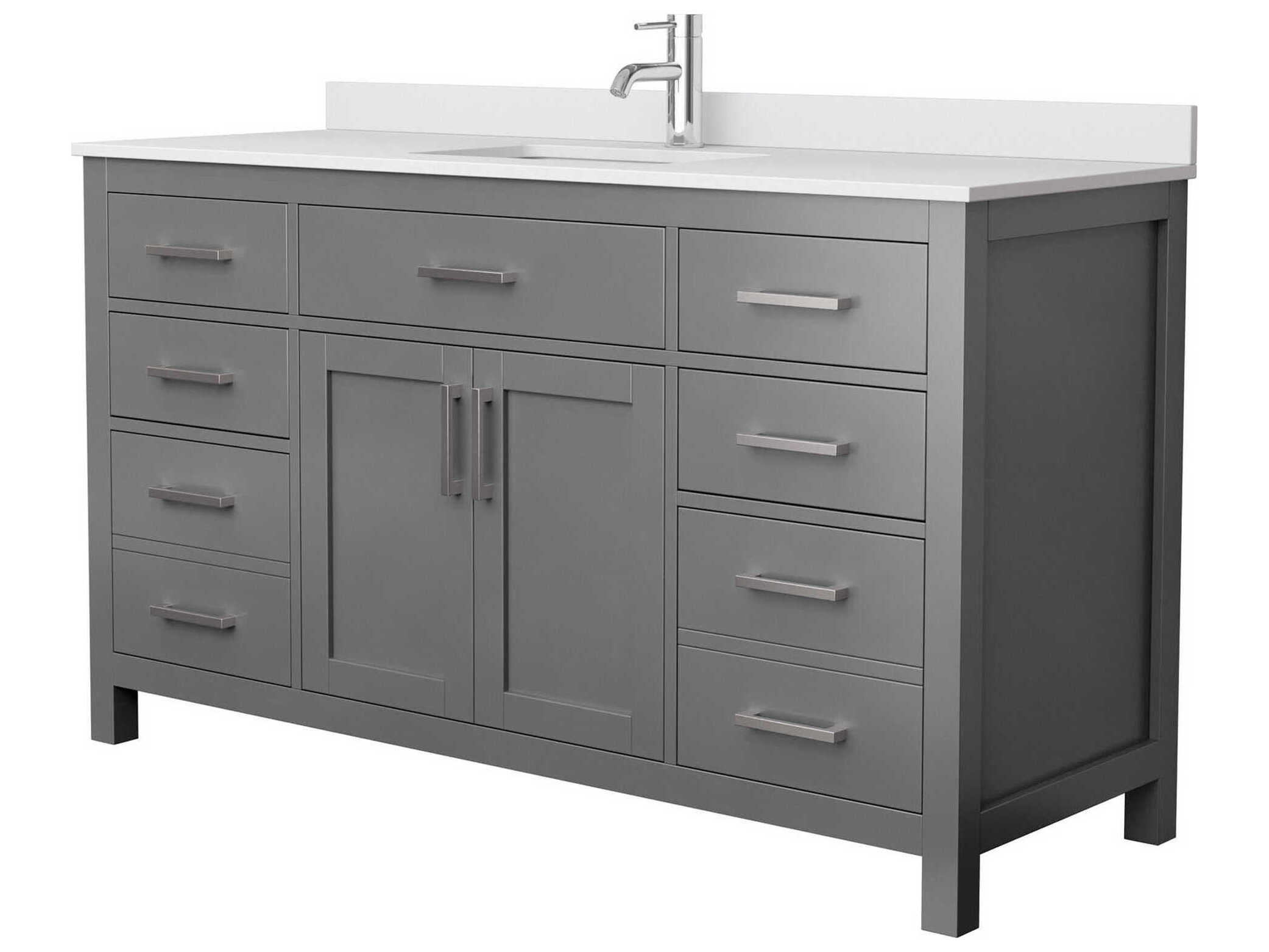 Wyndham Collection Beckett 60" Dark Gray Vanity