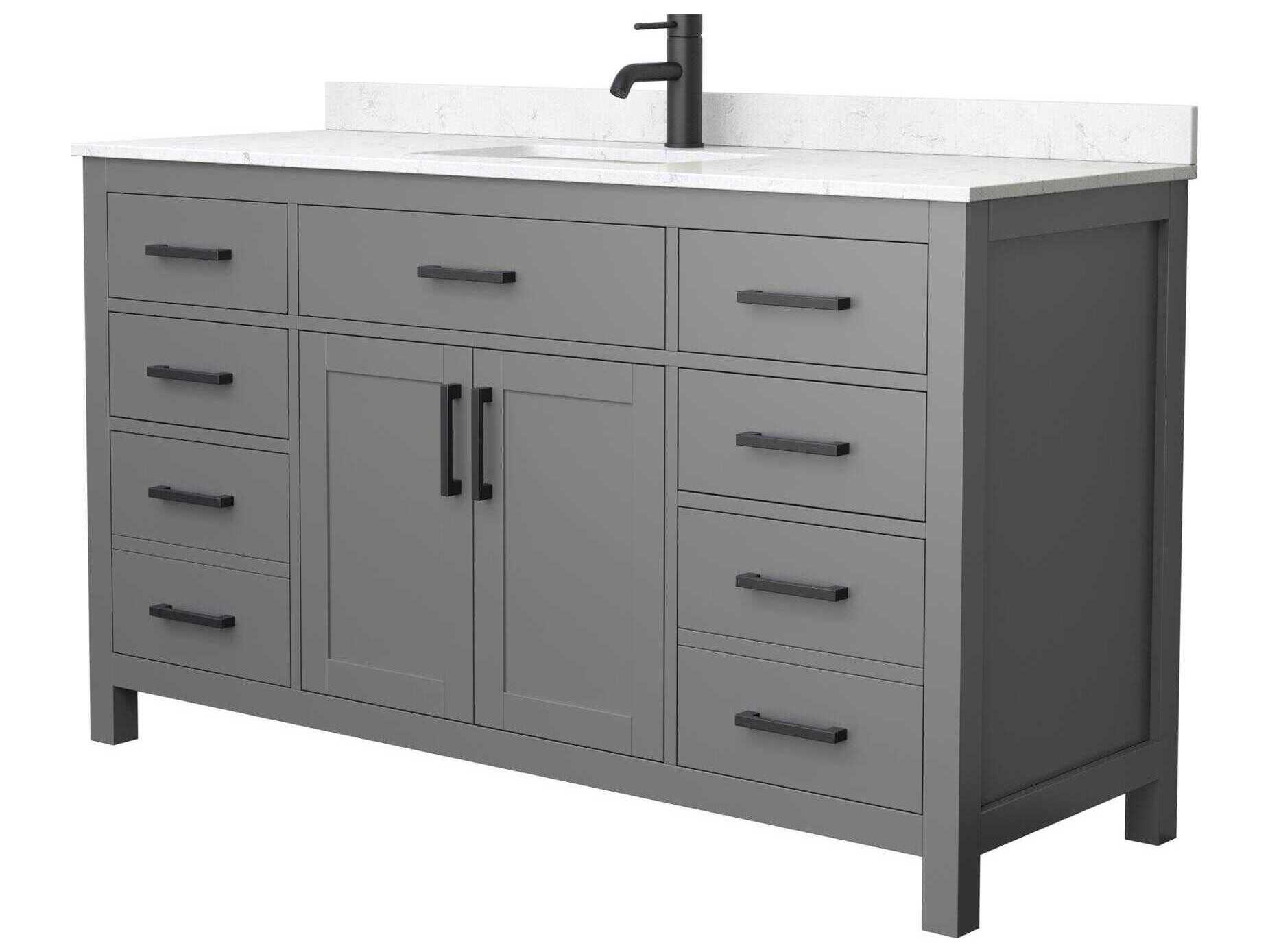 Wyndham Collection Beckett 60" Dark Gray Vanity