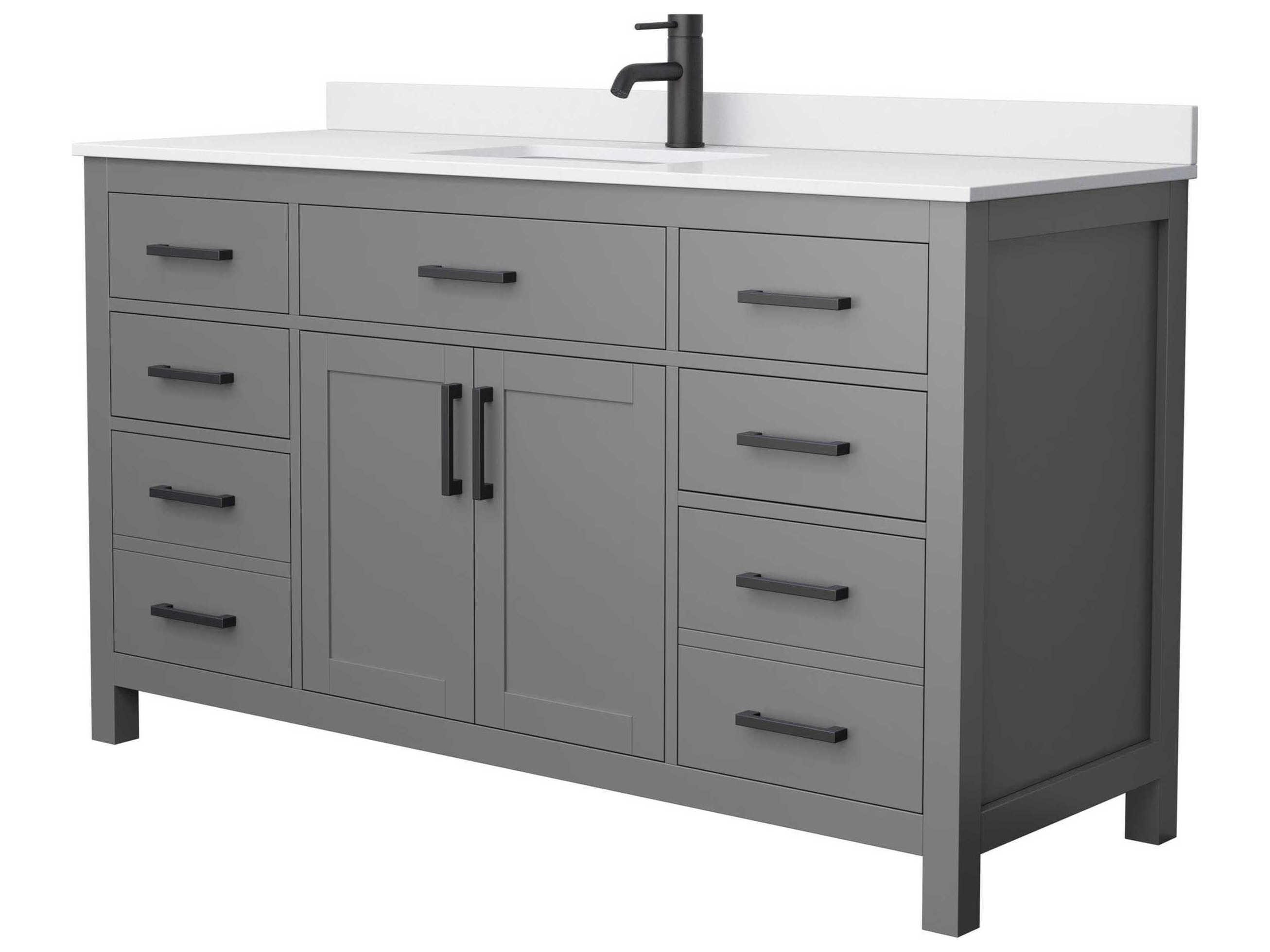 Wyndham Collection Beckett 60" Dark Gray Vanity