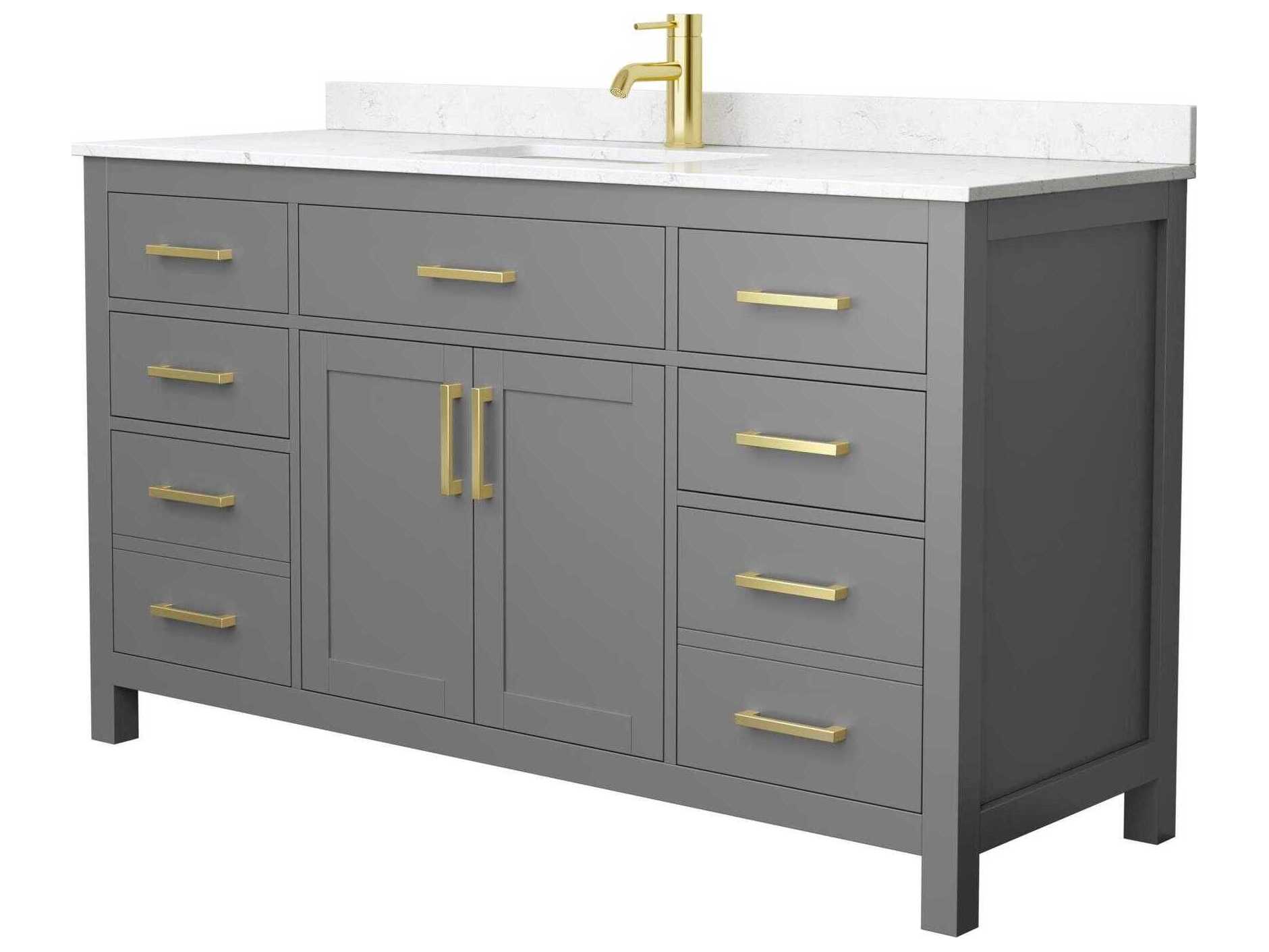 Wyndham Collection Beckett 60" Dark Gray Vanity