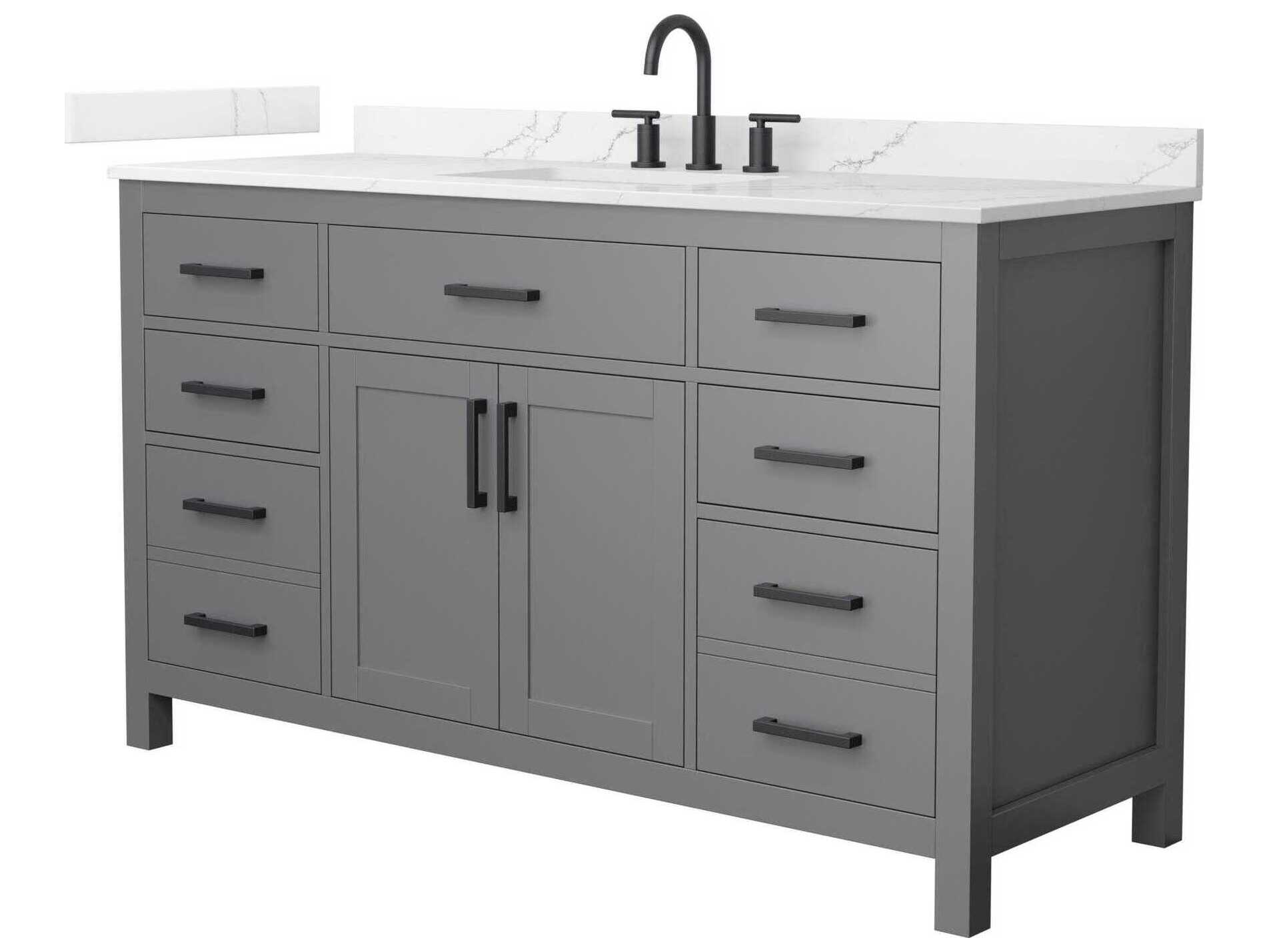 Wyndham Collection Beckett 60" Dark Gray Vanity