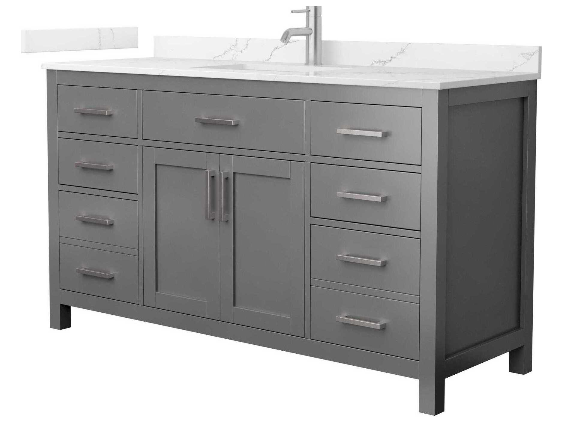Wyndham Collection Beckett 60" Dark Gray Vanity