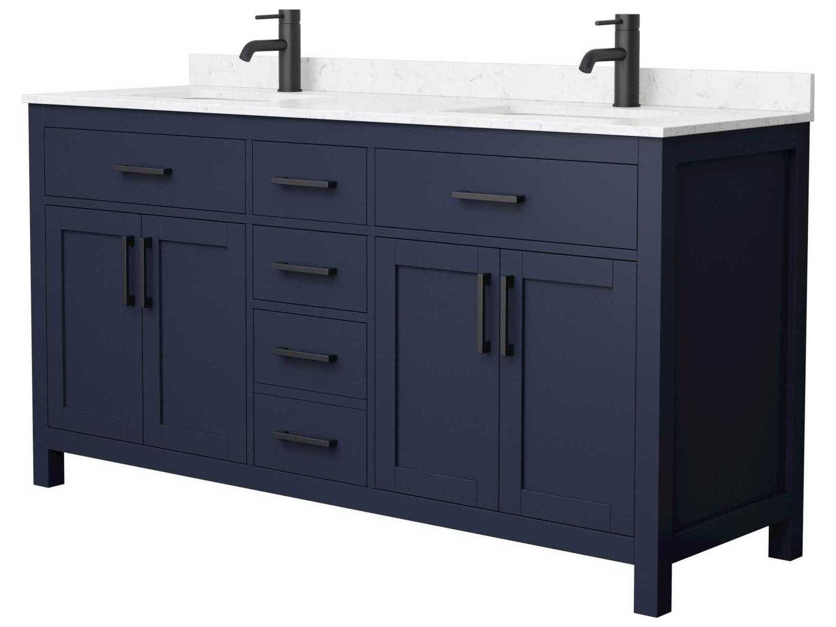 Wyndham Collection Beckett 66" Dark Blue Vanity