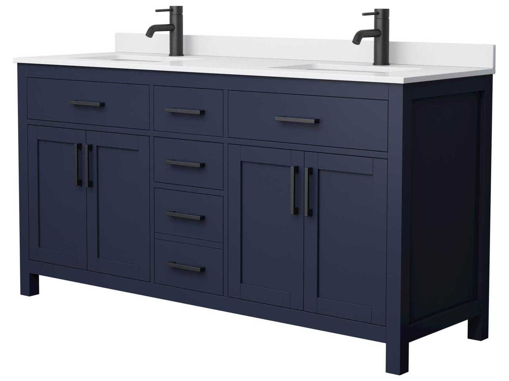 Wyndham Collection Beckett 66" Dark Blue Vanity