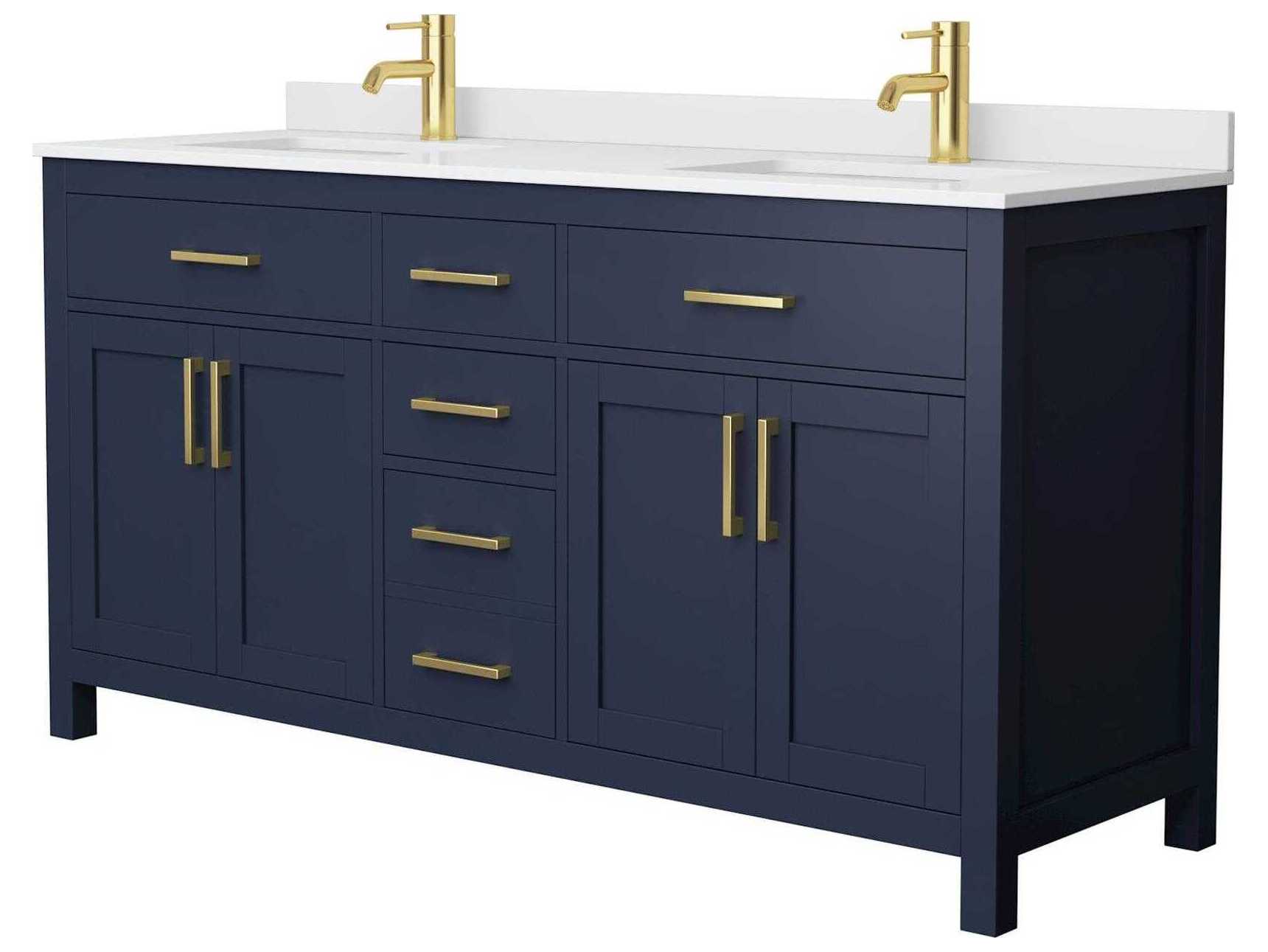 Wyndham Collection Beckett 66" Dark Blue Vanity