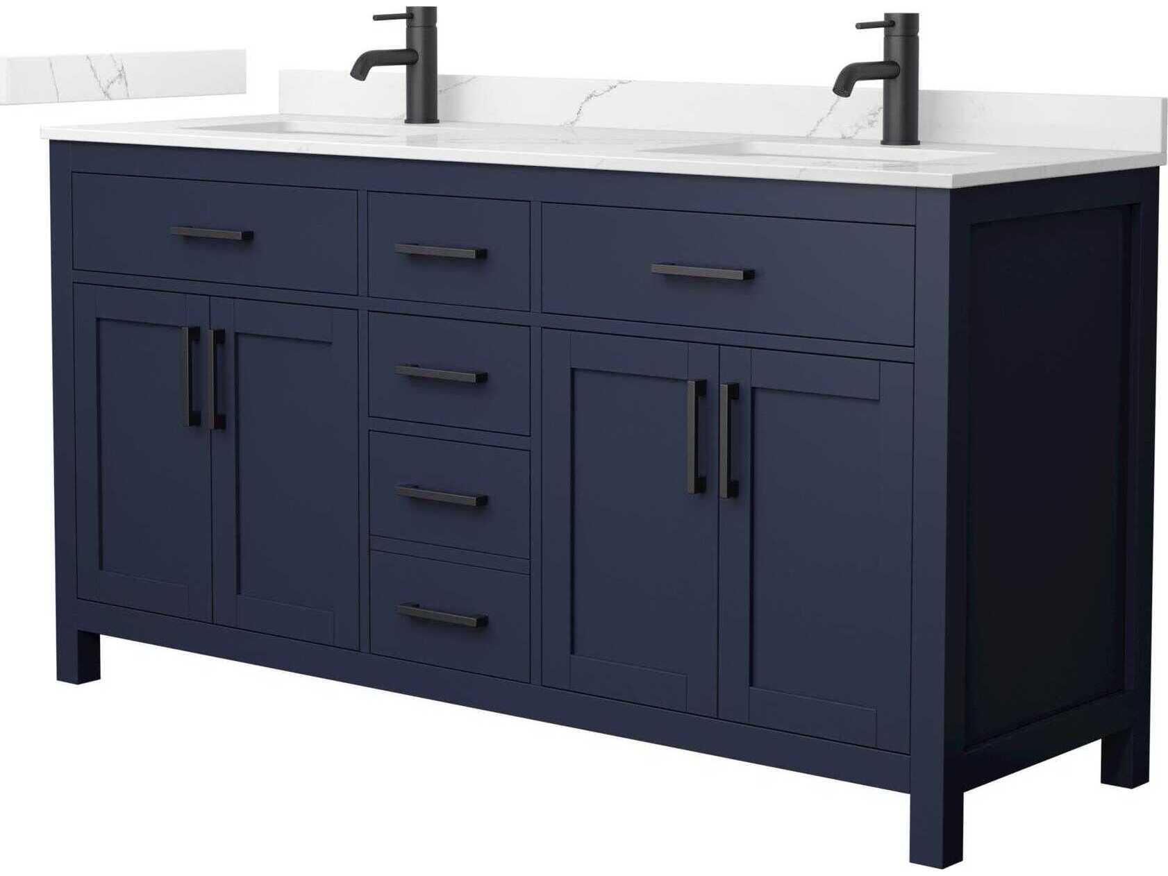 Wyndham Collection Beckett 66" Dark Blue Vanity