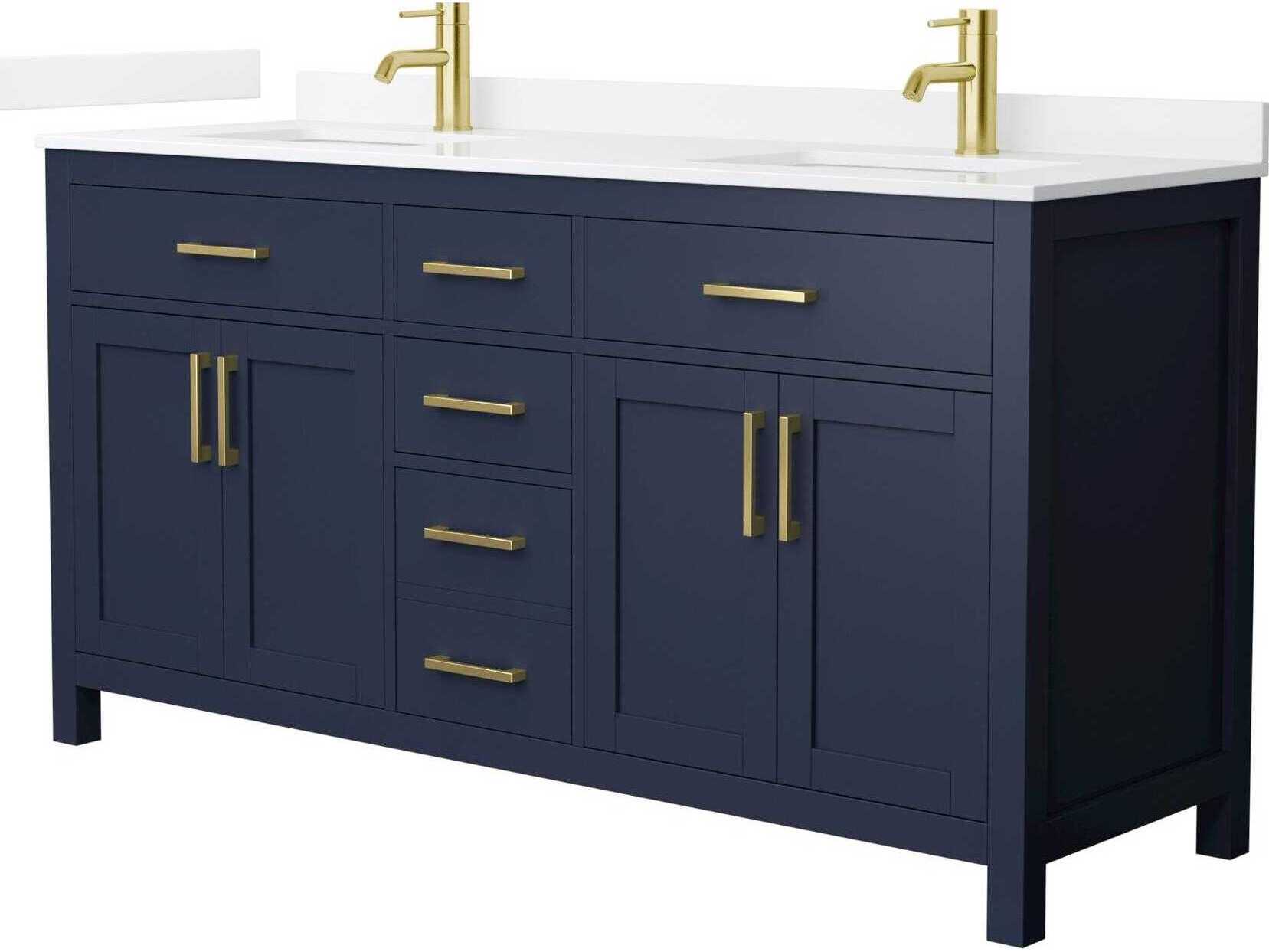 Wyndham Collection Beckett 66" Dark Blue Vanity