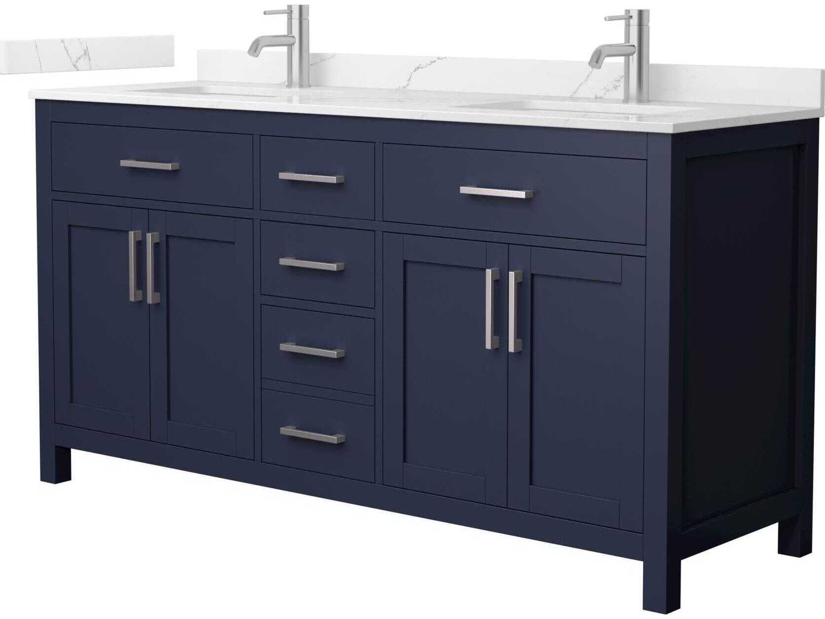 Wyndham Collection Beckett 66" Dark Blue Vanity