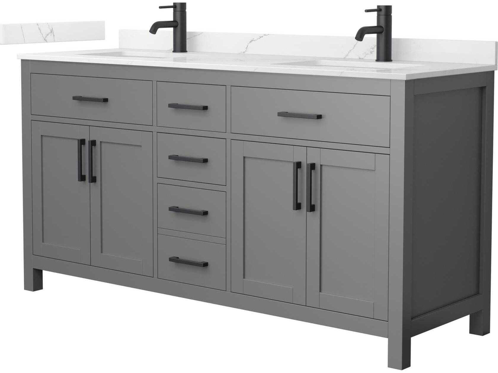 Wyndham Collection Beckett 66" Dark Gray Vanity