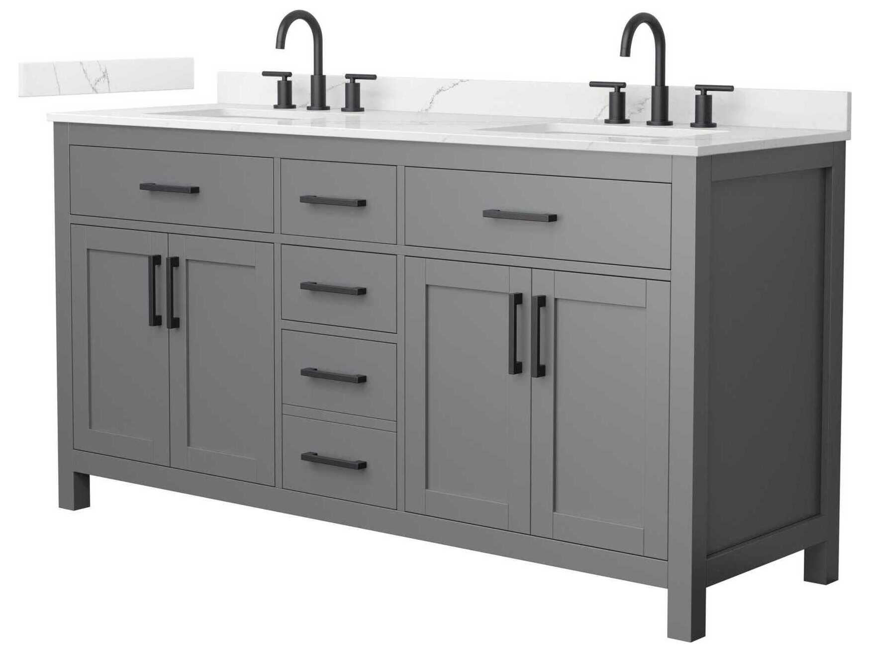 Wyndham Collection Beckett 66" Dark Gray Vanity